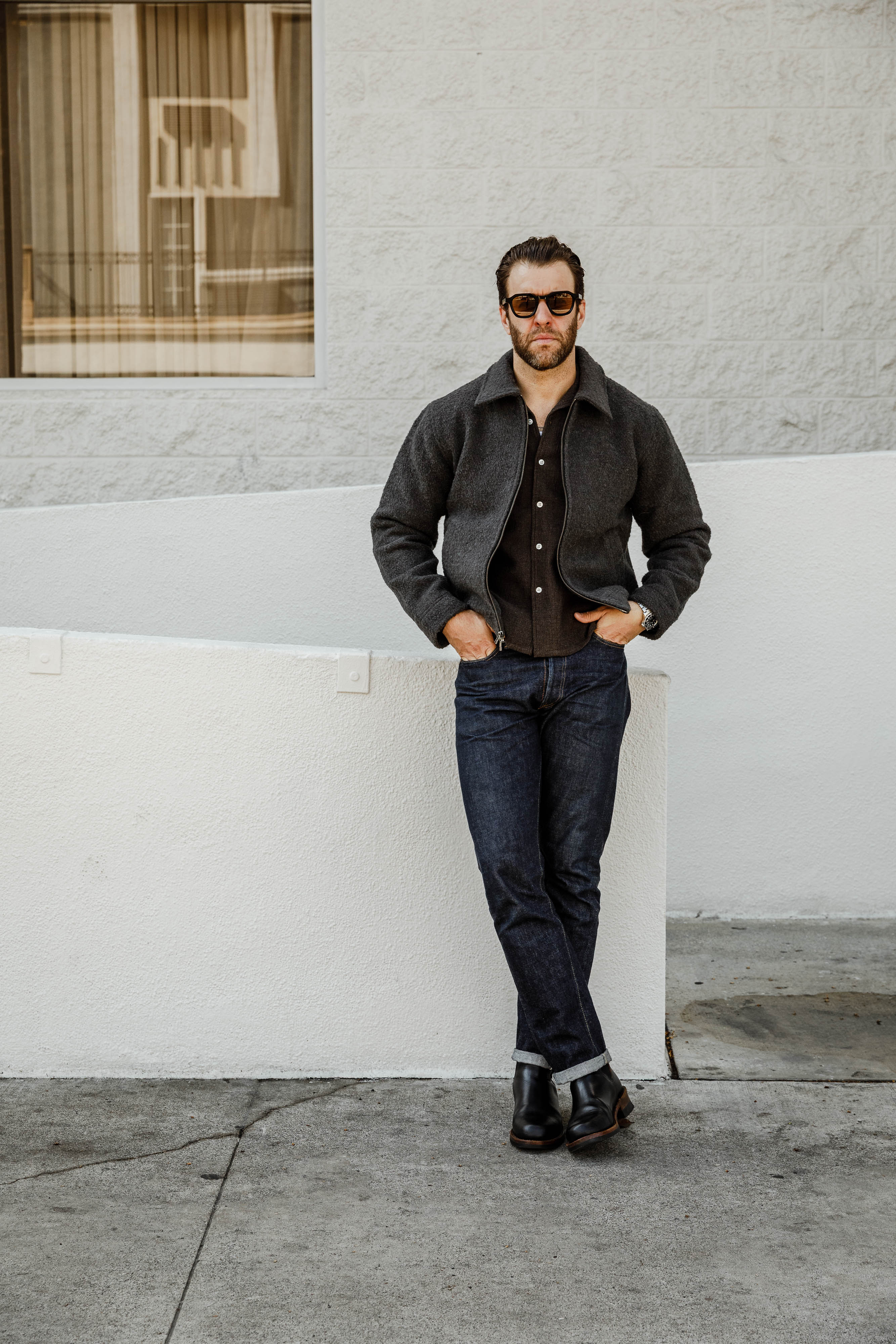 3sixteen - Club Jacket - Charcoal Boucle - Image 3