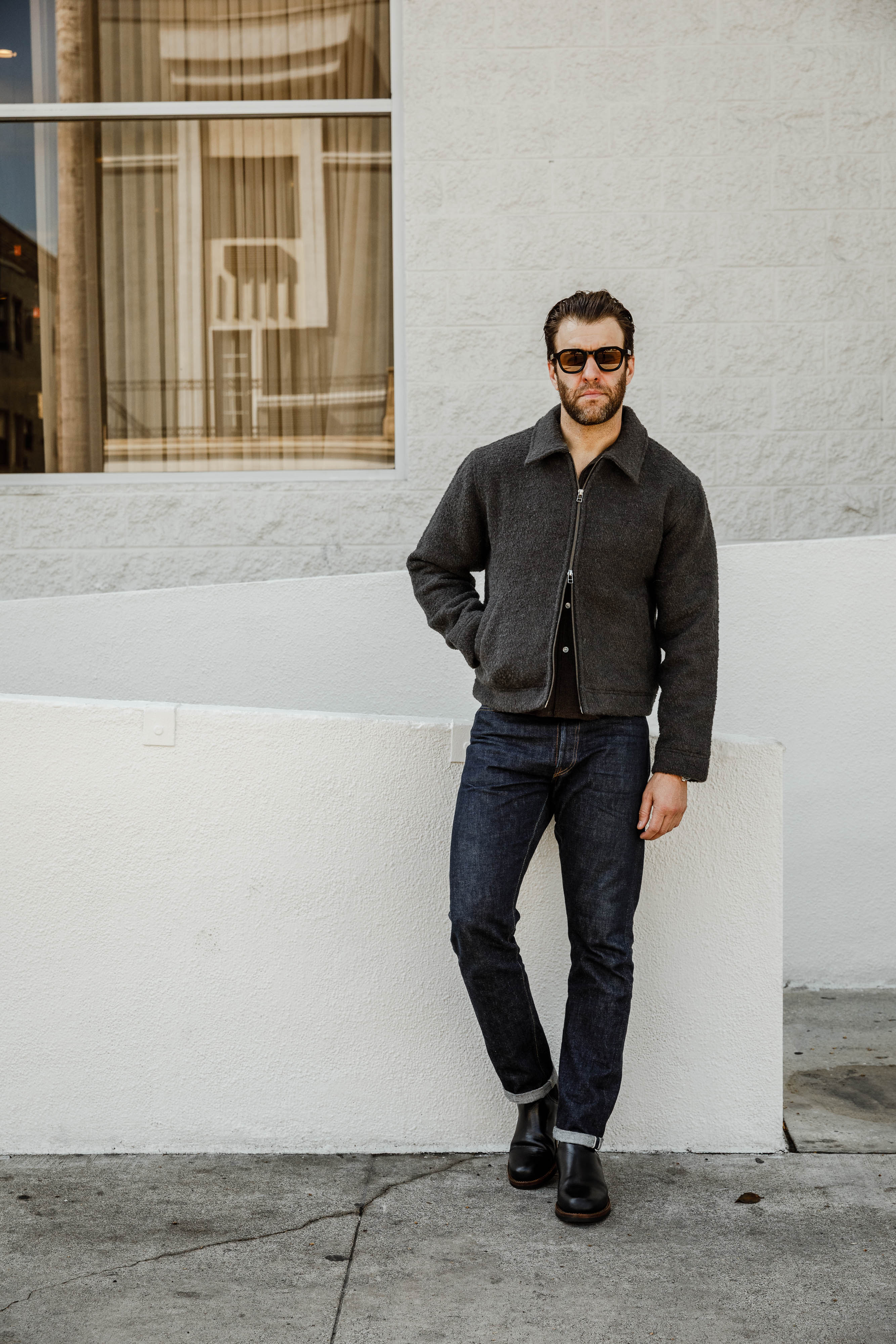 3sixteen - Club Jacket - Charcoal Boucle - Image 4