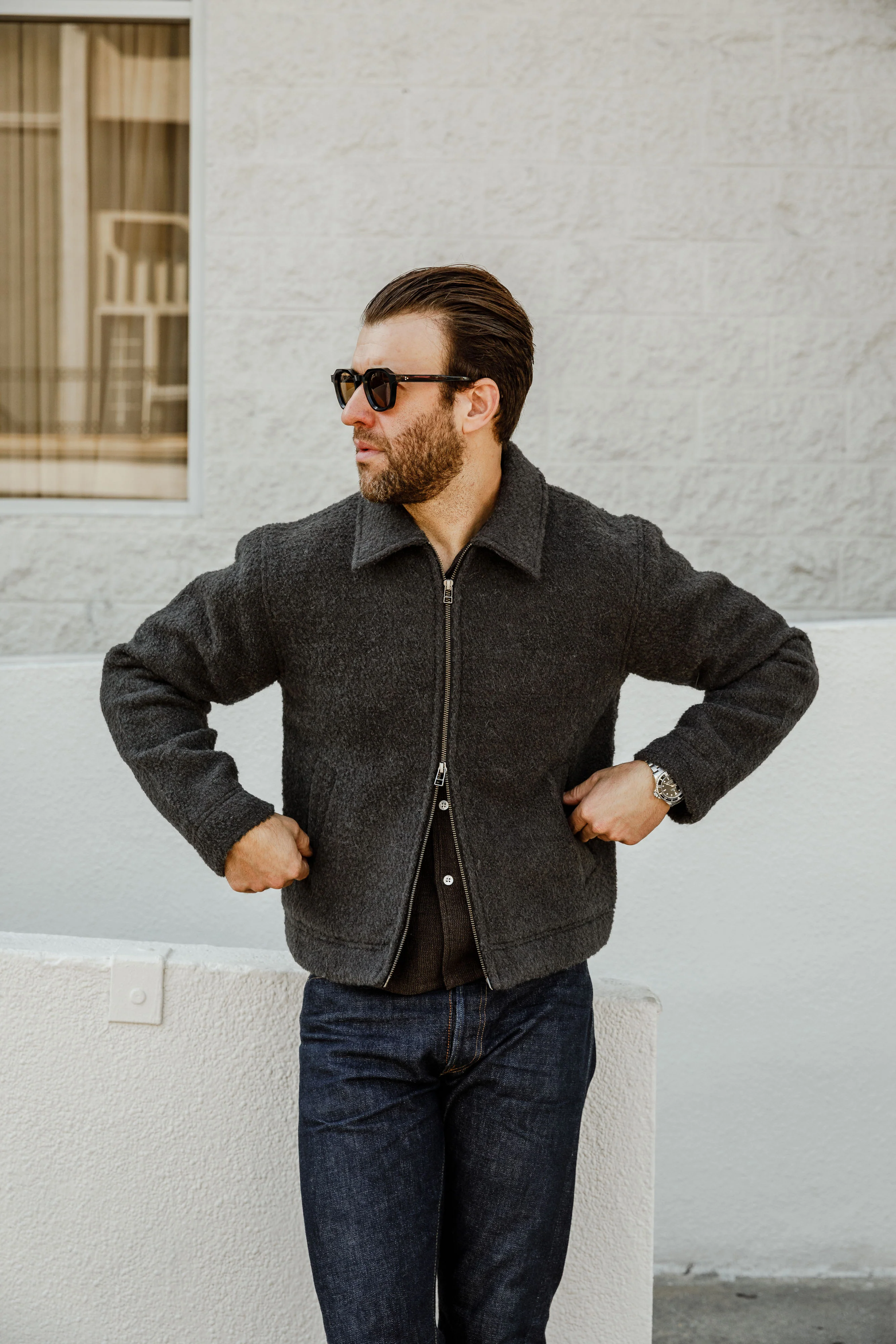 3sixteen - Club Jacket - Charcoal Boucle - Image 7
