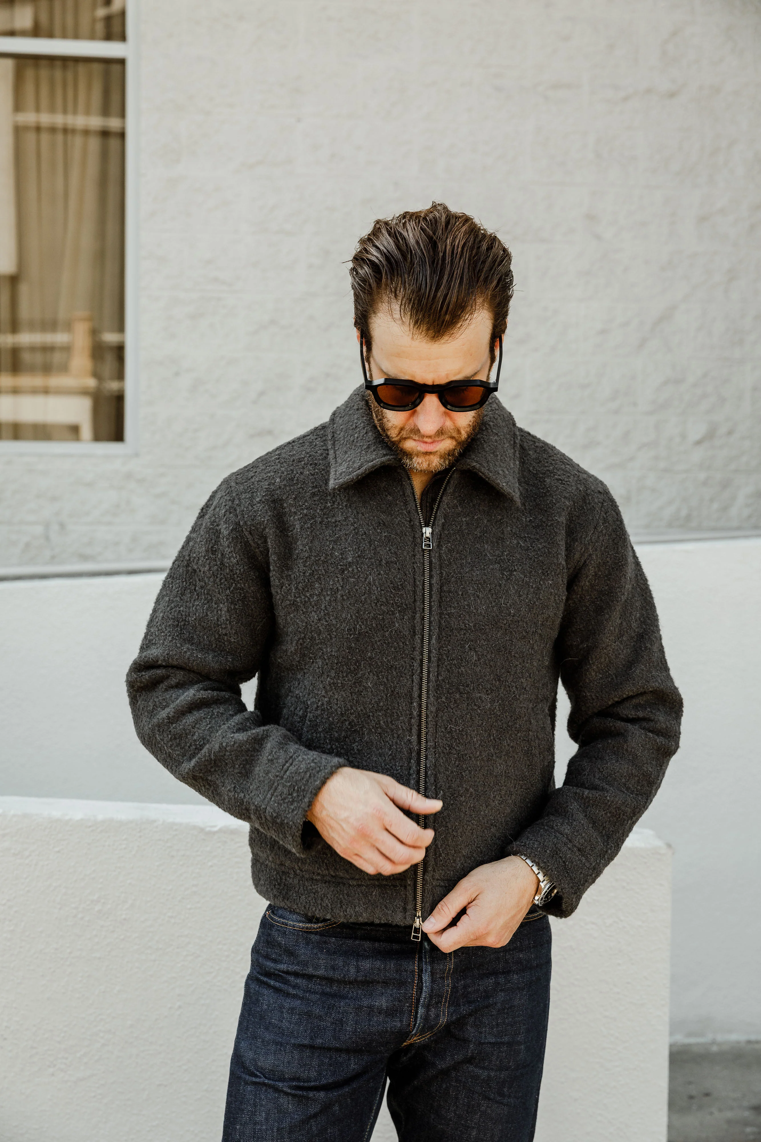 3sixteen - Club Jacket - Charcoal Boucle - Image 8