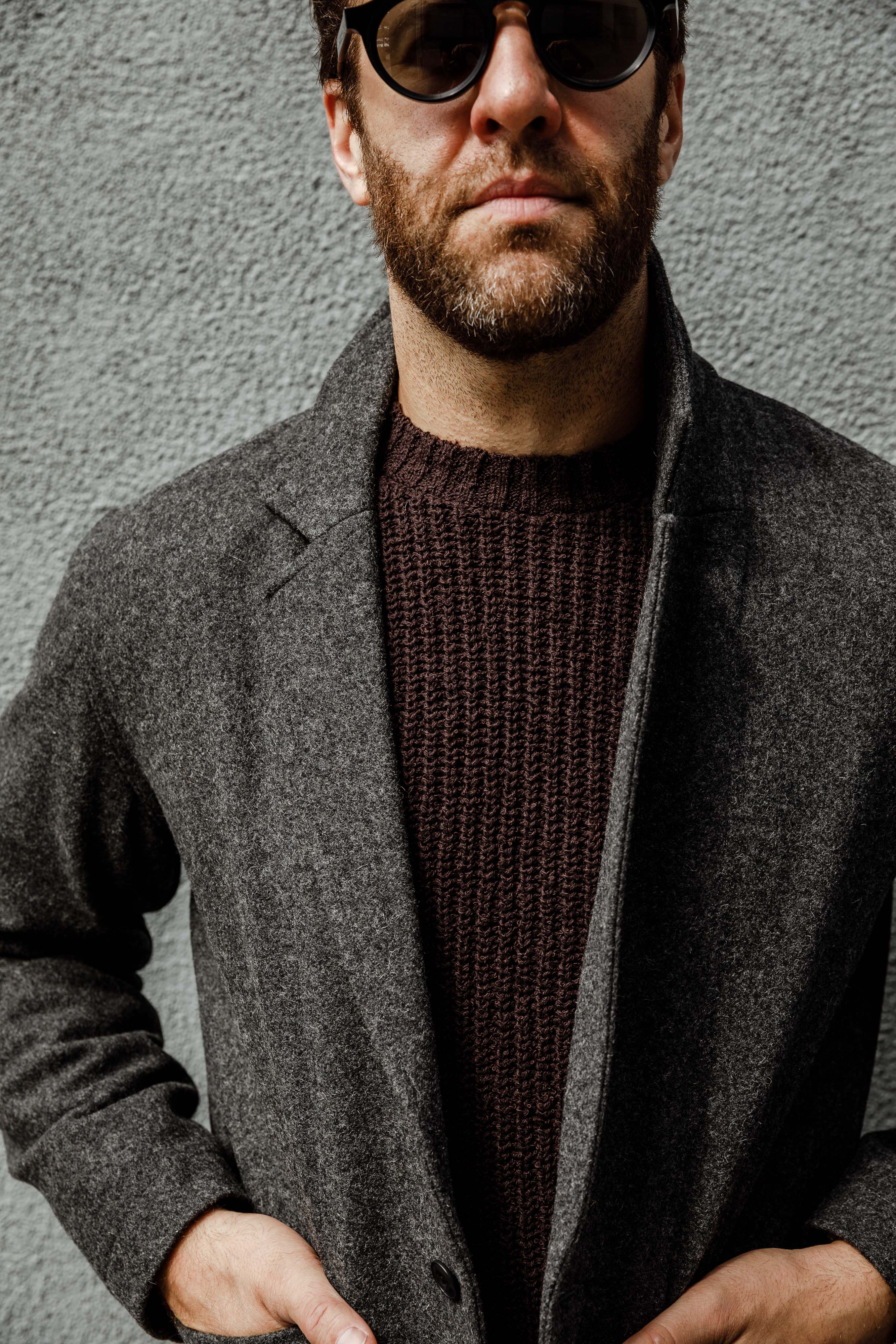 3sixteen - Cotton Crewneck Sweater - Bark Boucle - Image 6