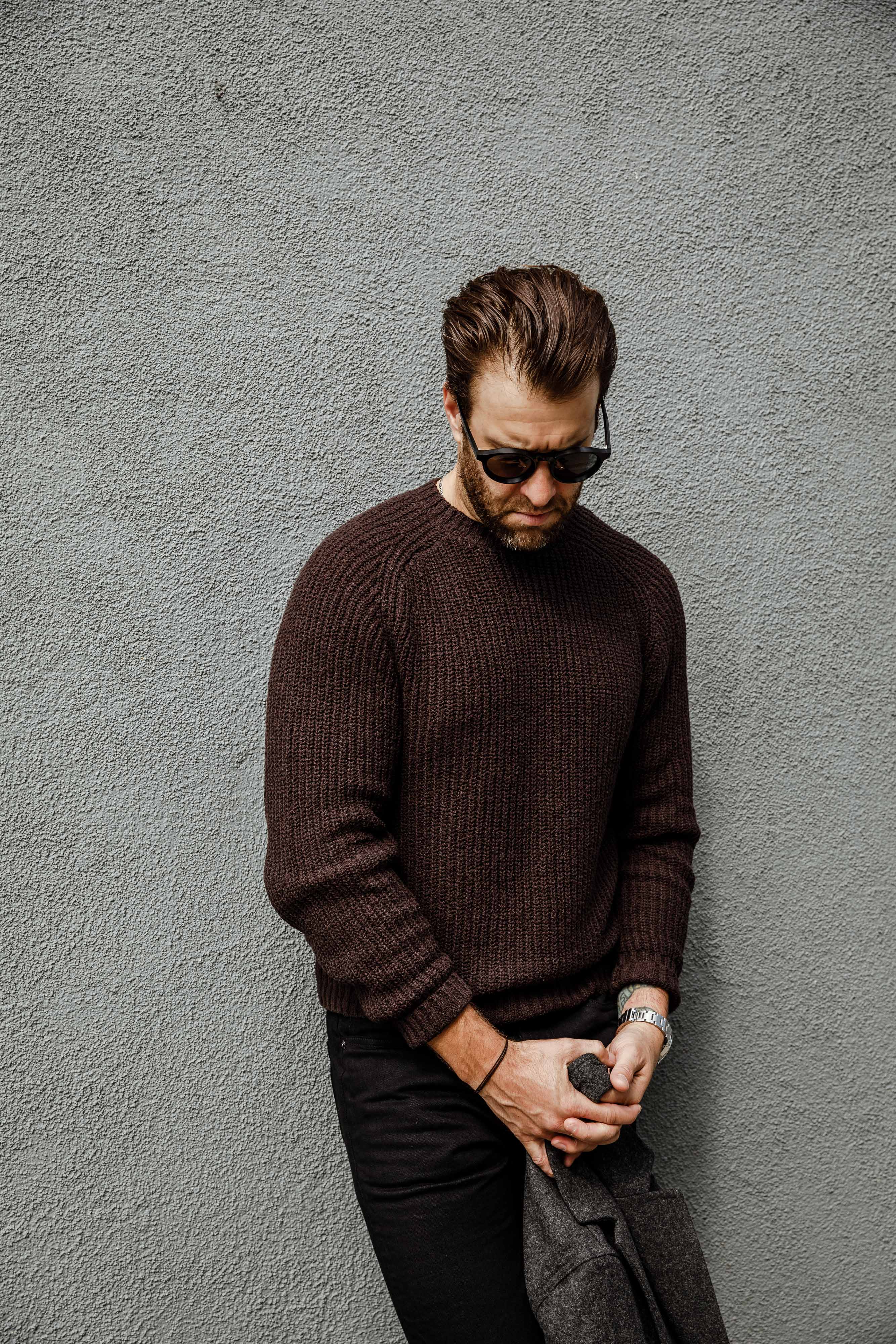 3sixteen - Cotton Crewneck Sweater - Bark Boucle - Image 7