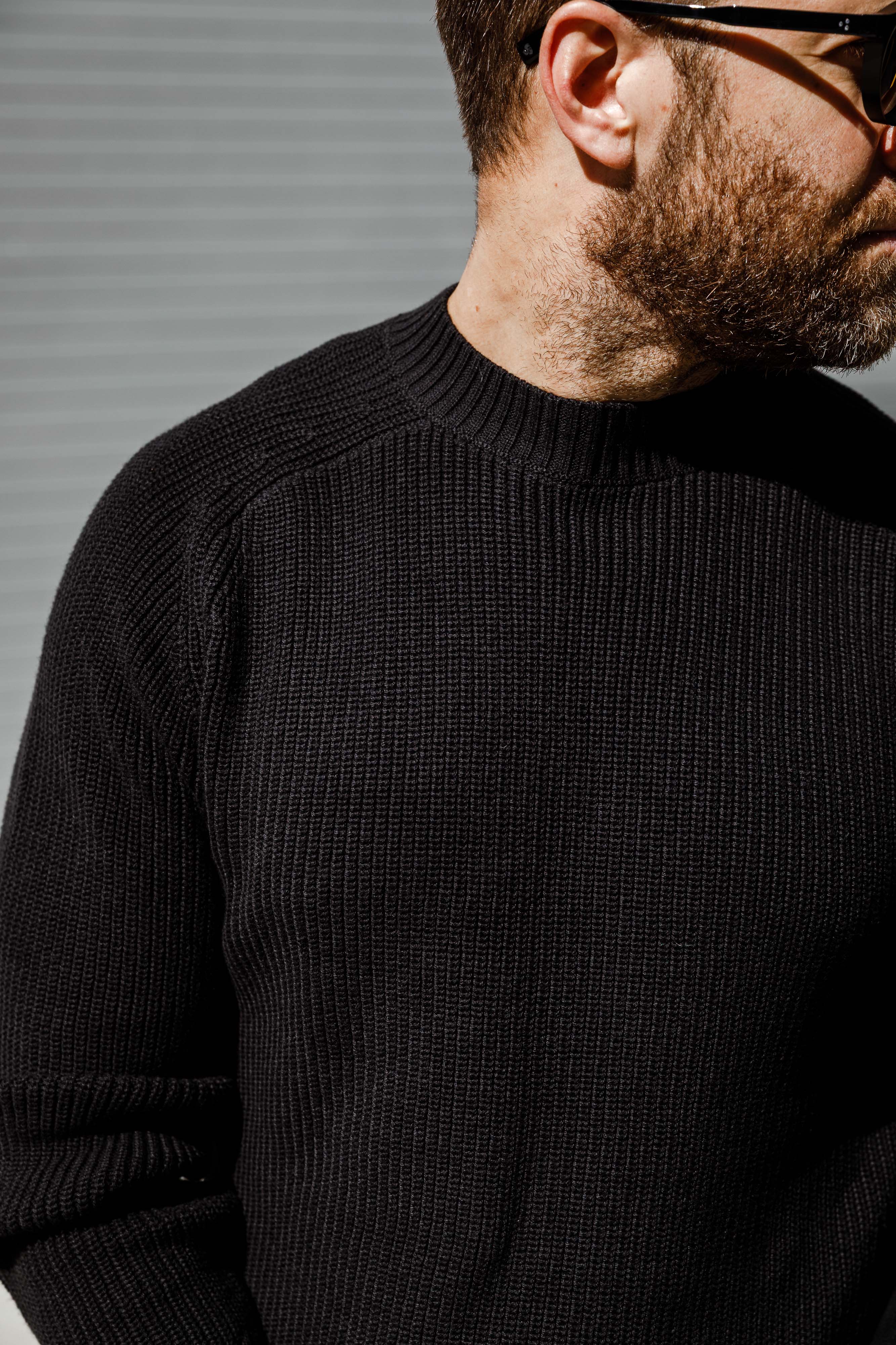 3sixteen - Cotton Crewneck Sweater - Black - Image 6