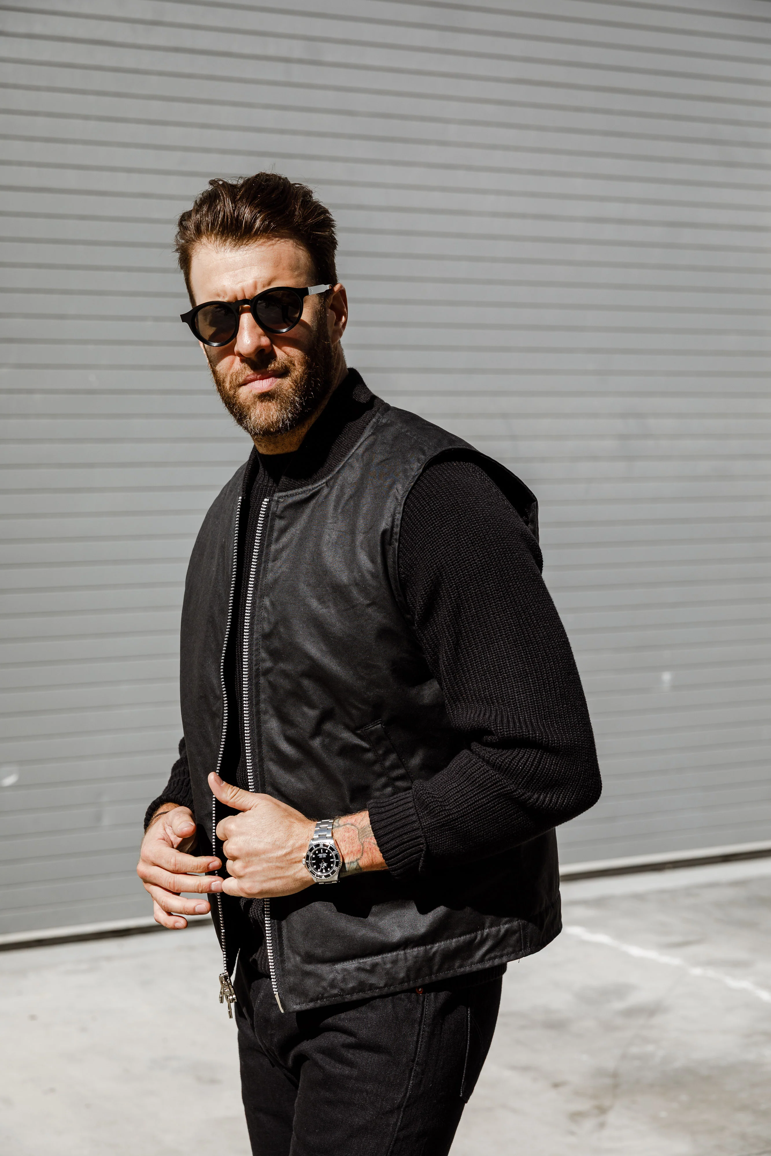 3sixteen - Cotton Crewneck Sweater - Black - Image 7