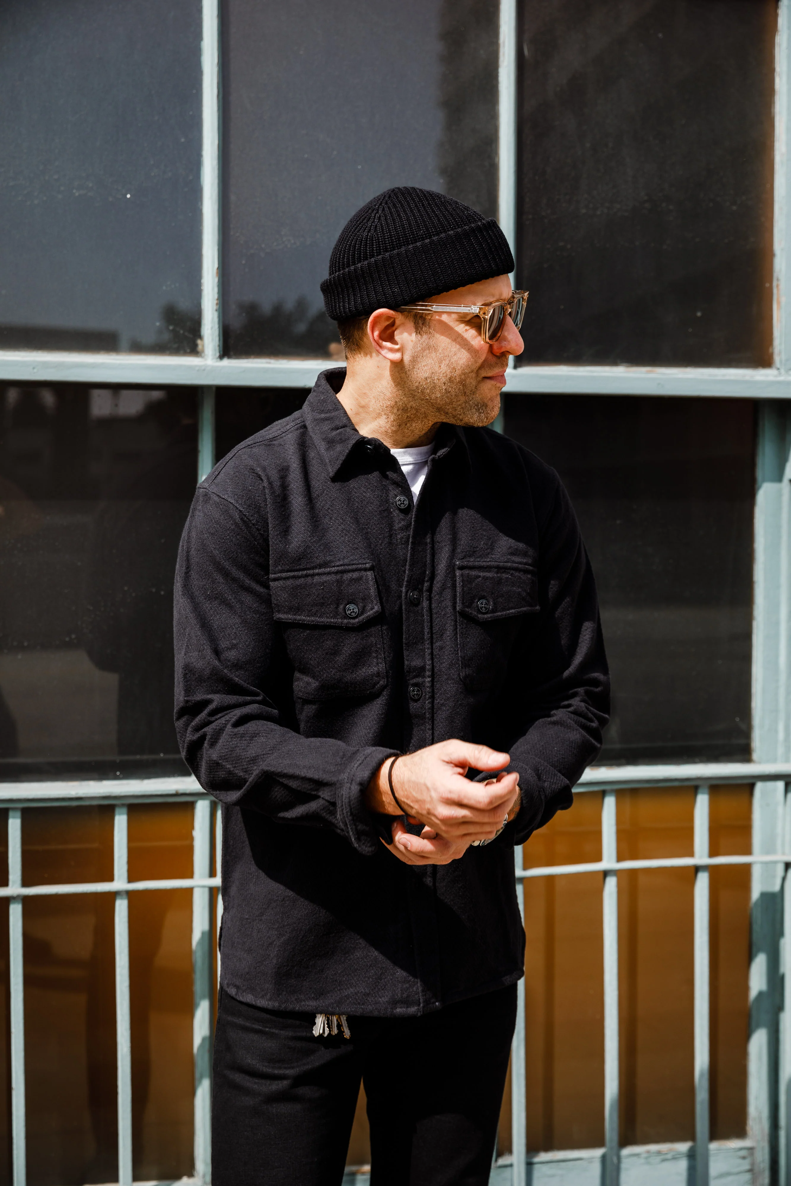 3sixteen - Crosscut Flannel - Black Cotton Twill - Image 3