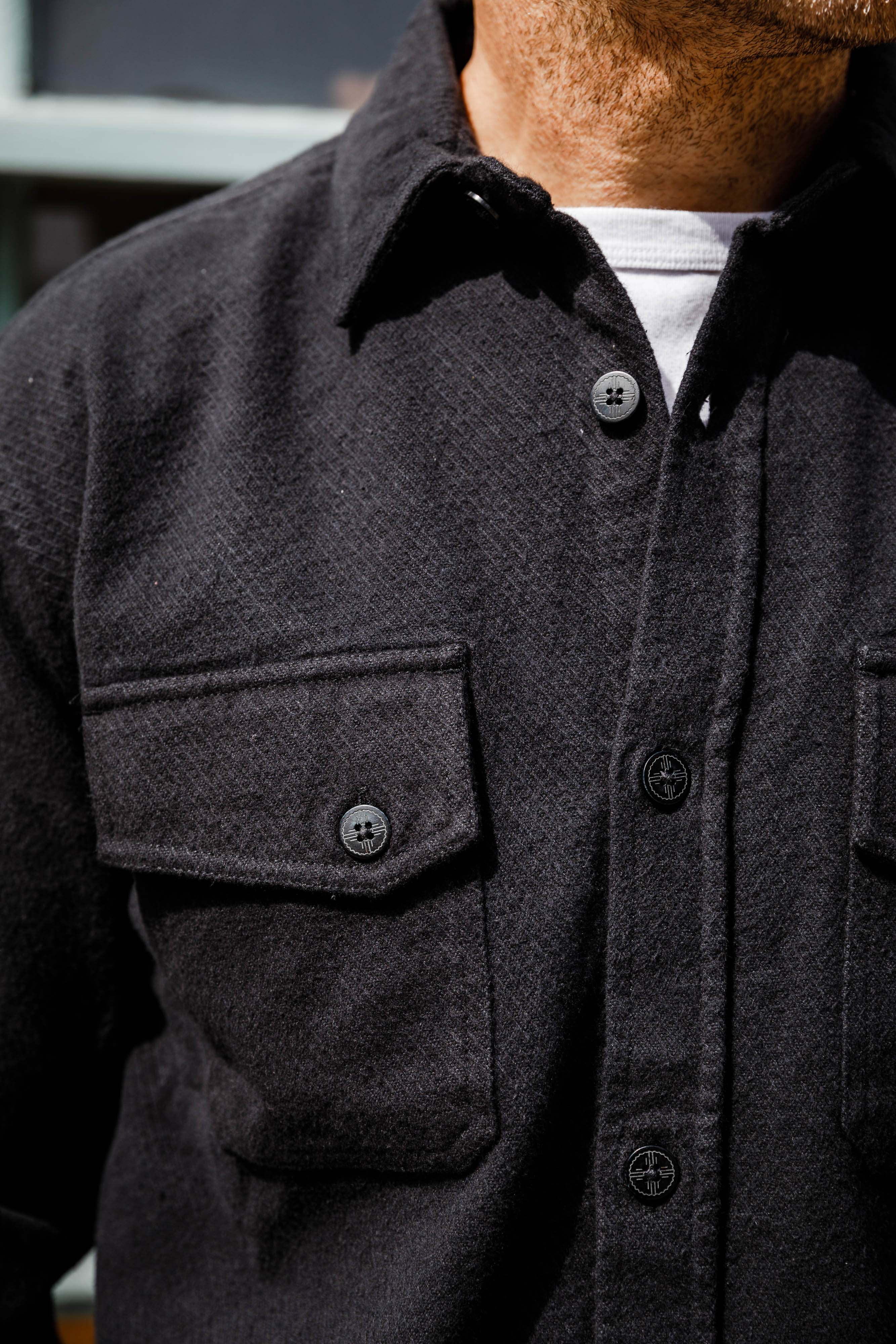 3sixteen - Crosscut Flannel - Black Cotton Twill - Image 4