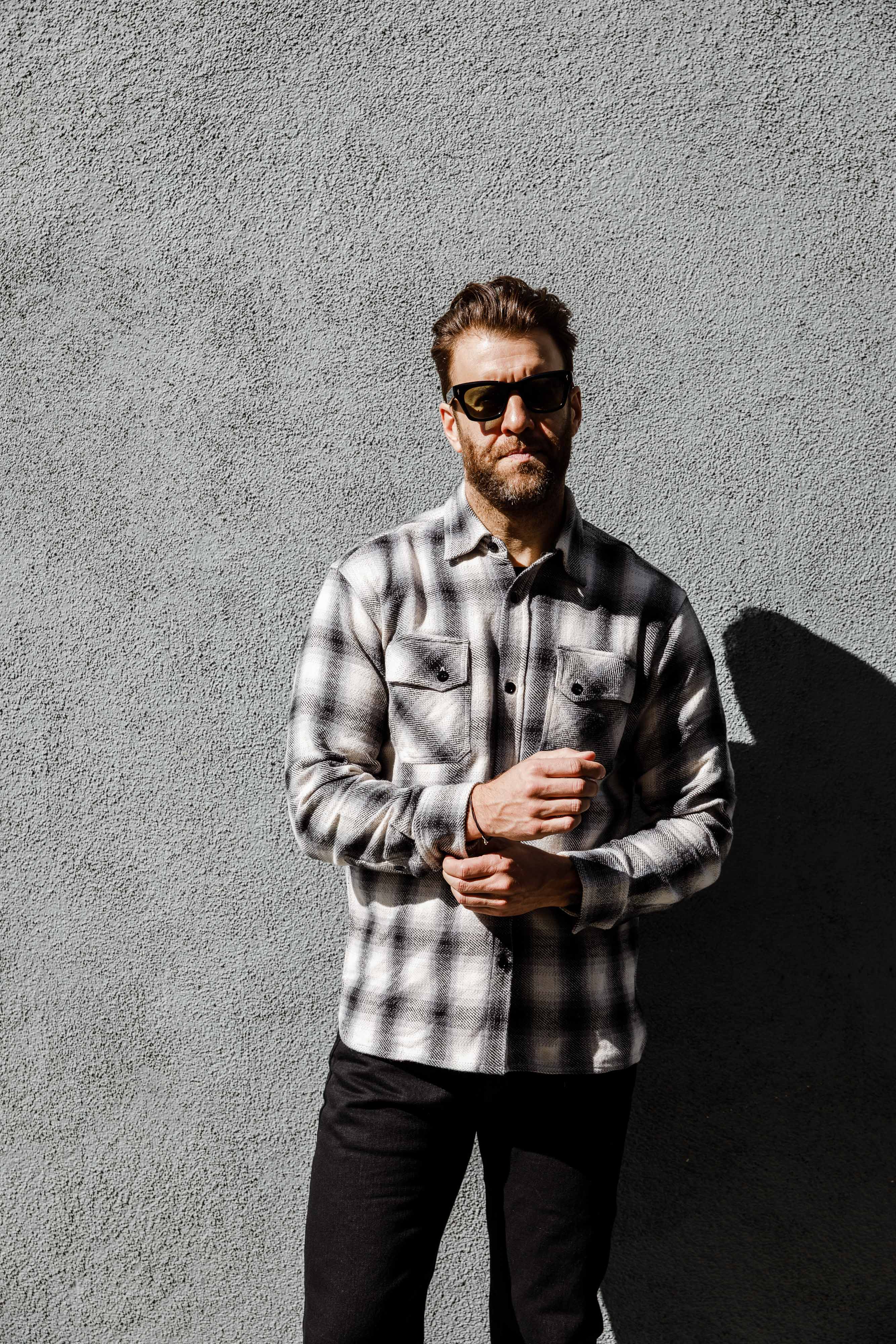 3sixteen - Crosscut Flannel - Cream/Black Plaid - Image 2