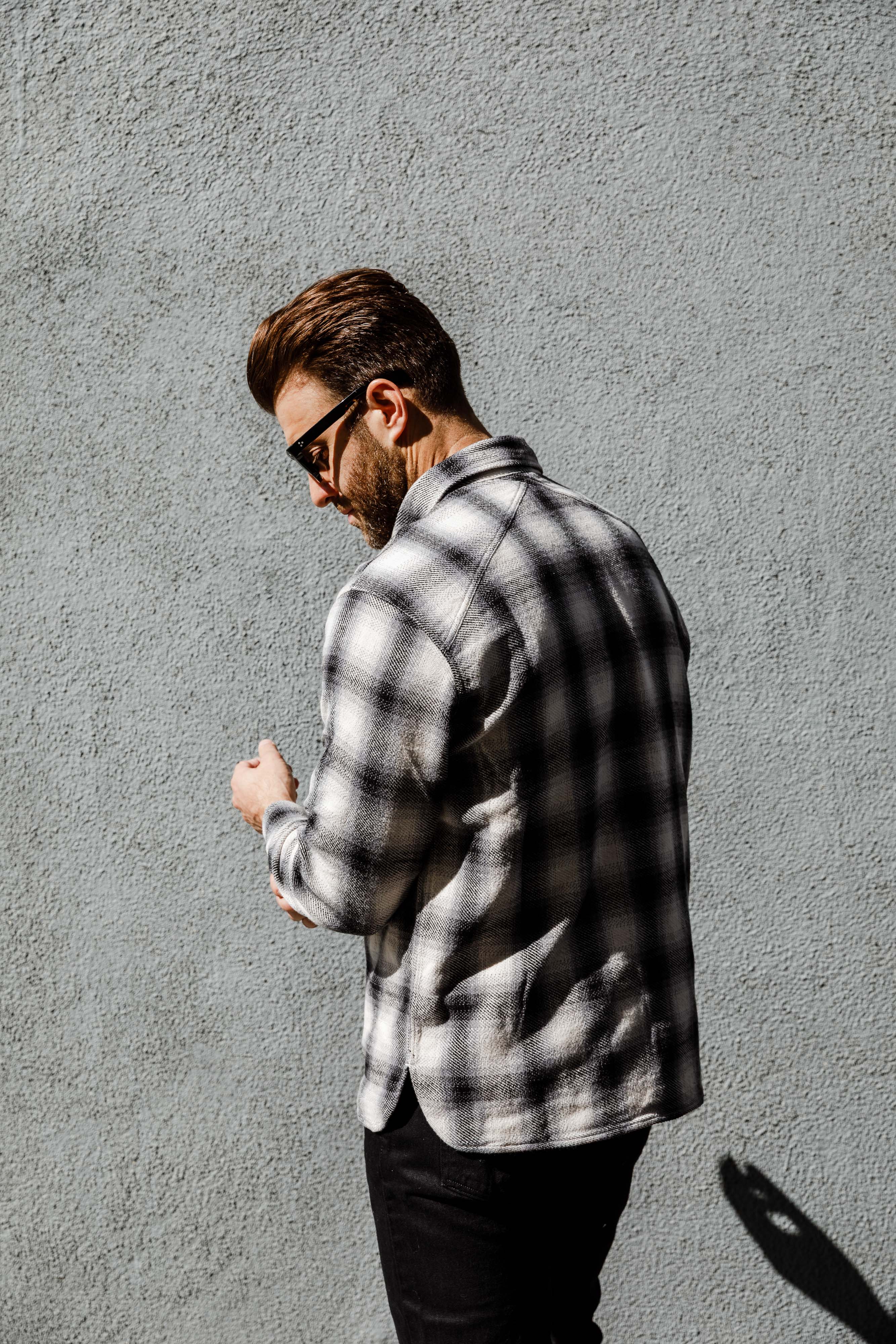 3sixteen - Crosscut Flannel - Cream/Black Plaid - Image 4