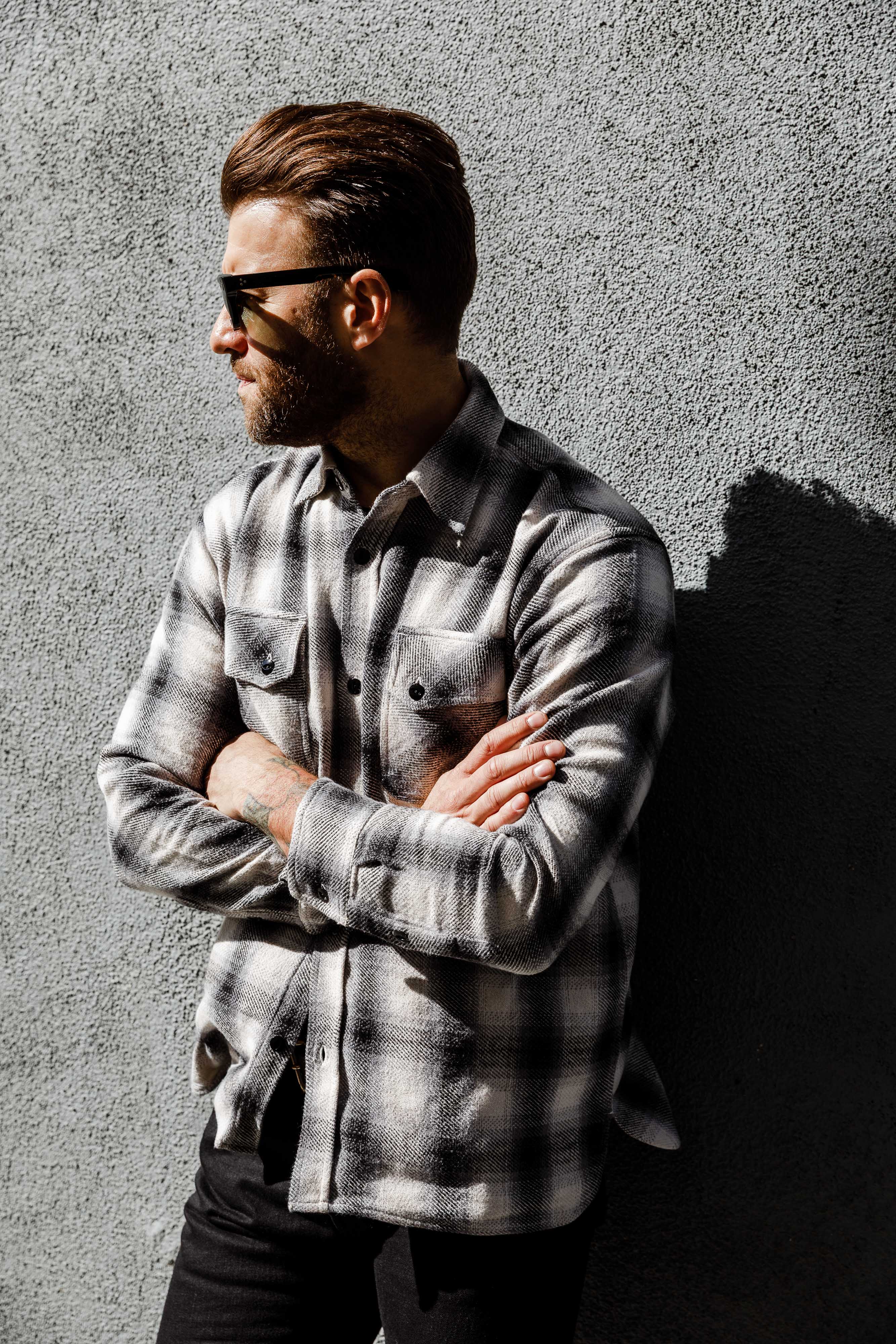 3sixteen - Crosscut Flannel - Cream/Black Plaid - Image 7