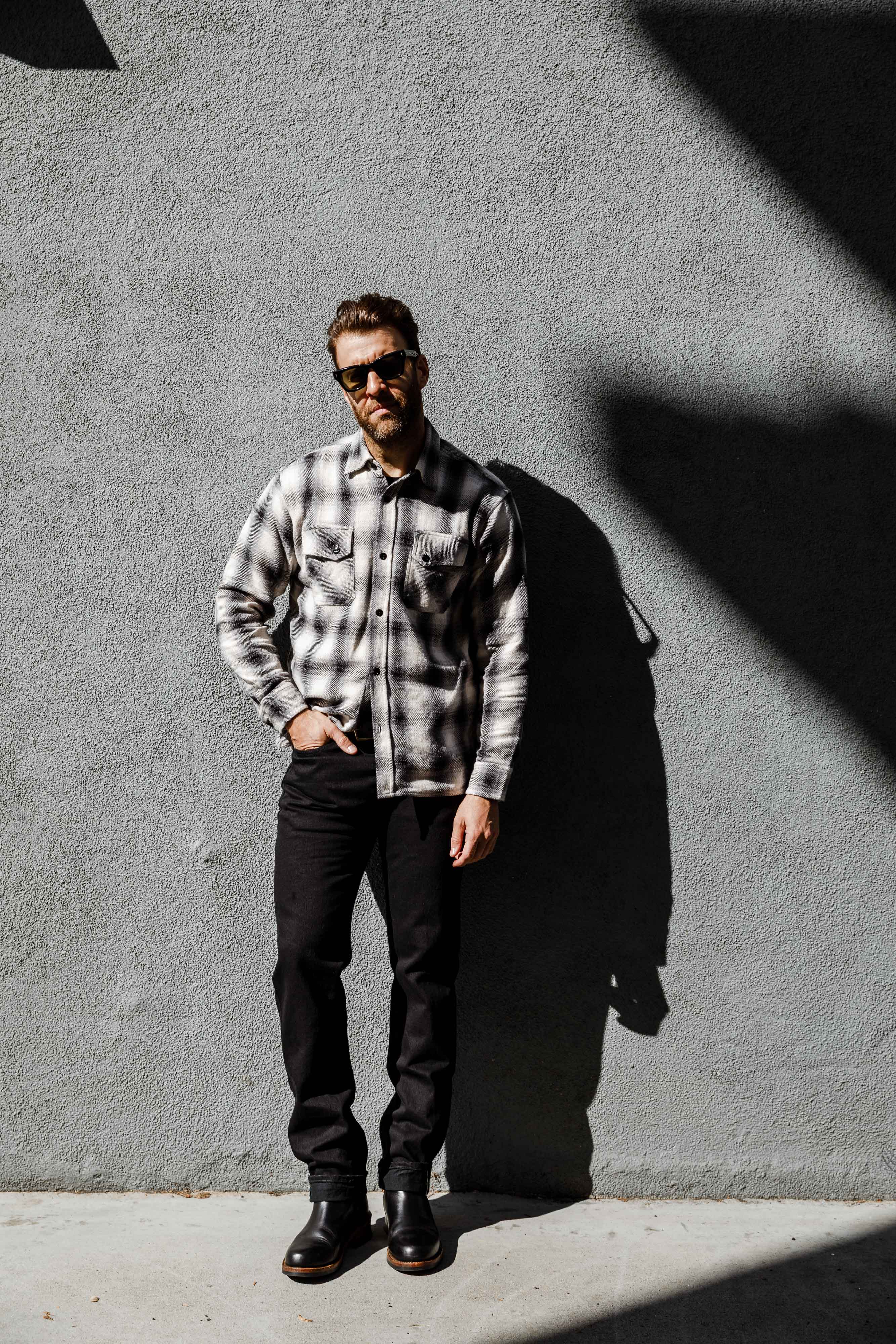 3sixteen - Crosscut Flannel - Cream/Black Plaid - Image 8