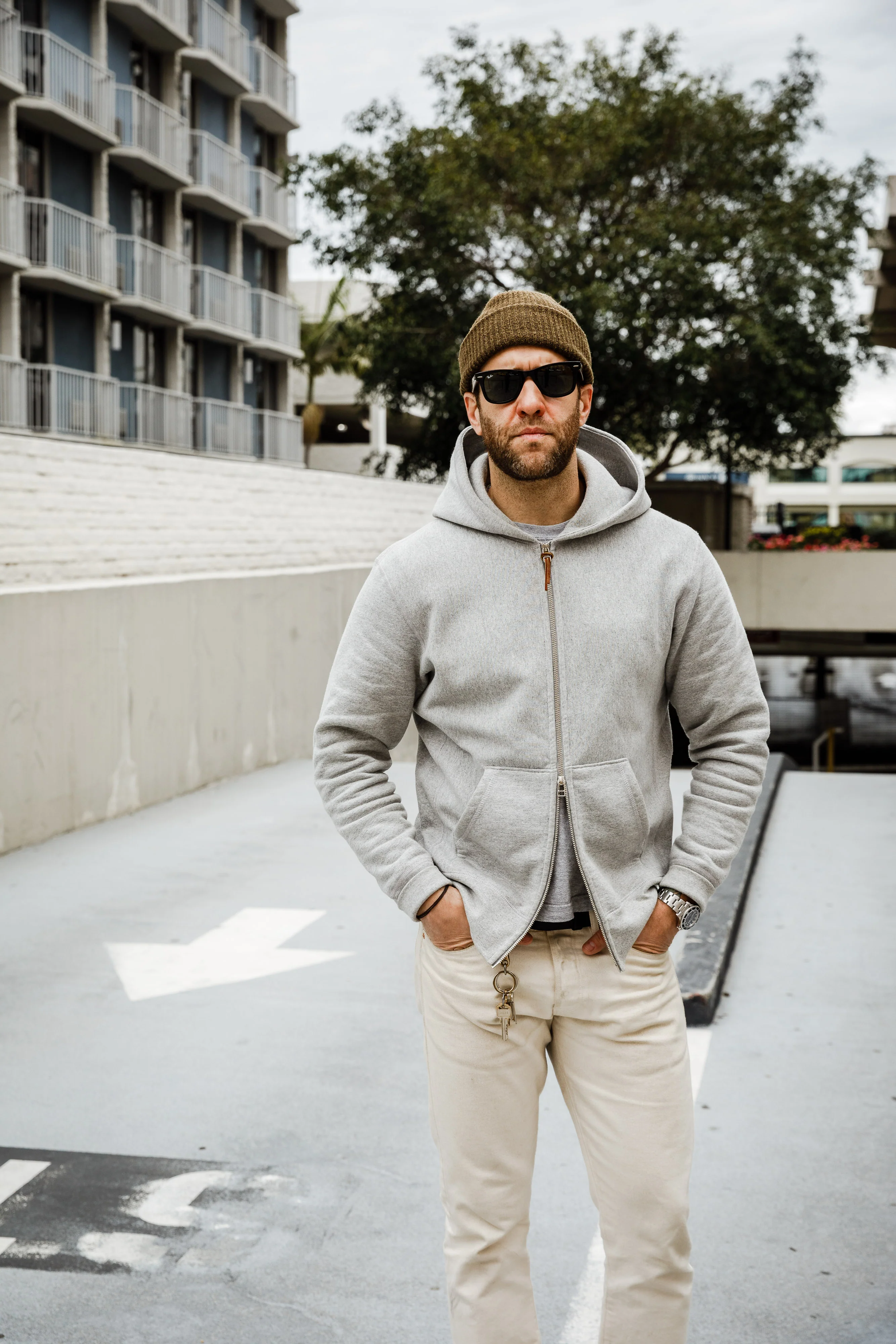 3sixteen - Heavyweight Zip Hoody - Grey - Image 2