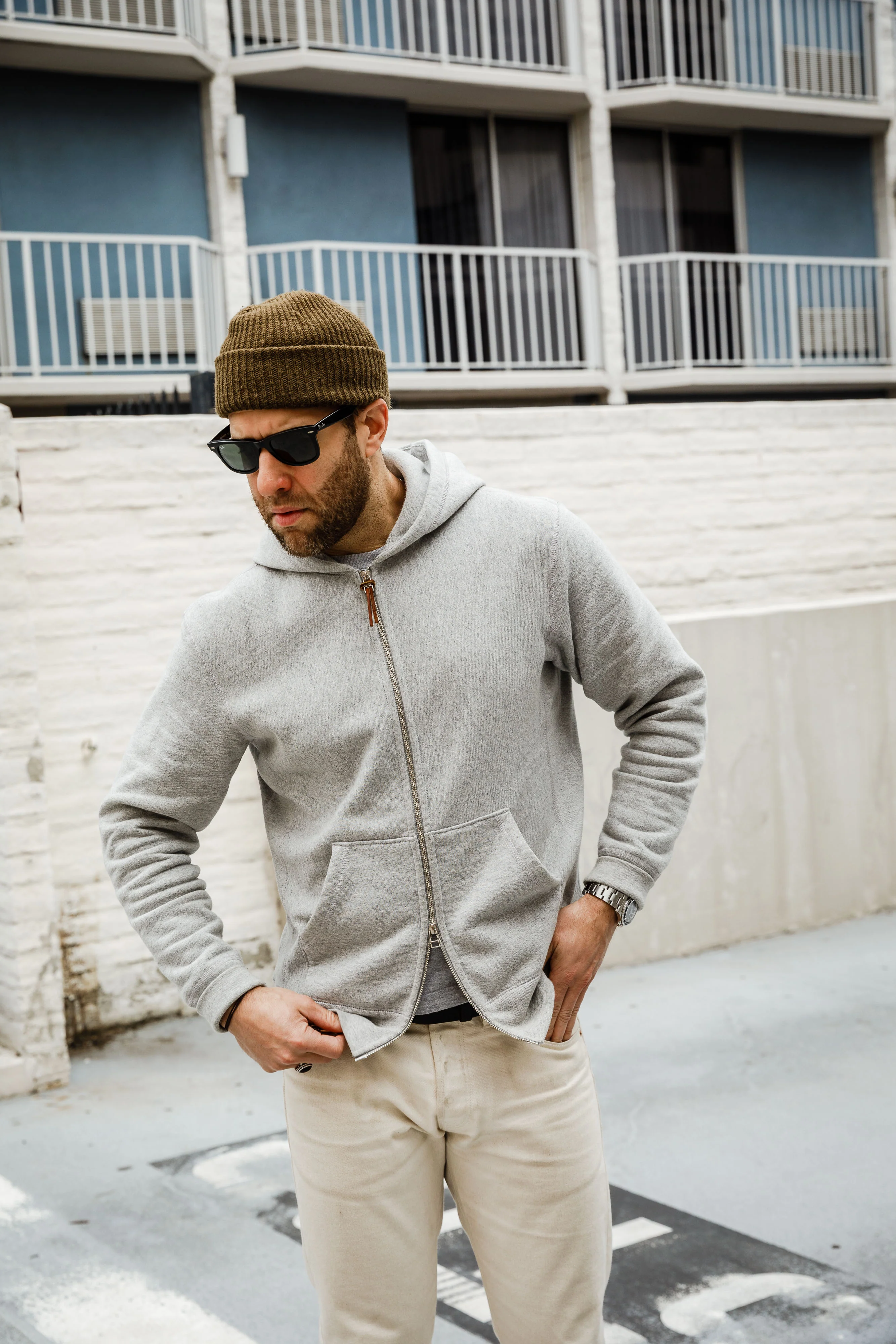 3sixteen - Heavyweight Zip Hoody - Grey - Image 5