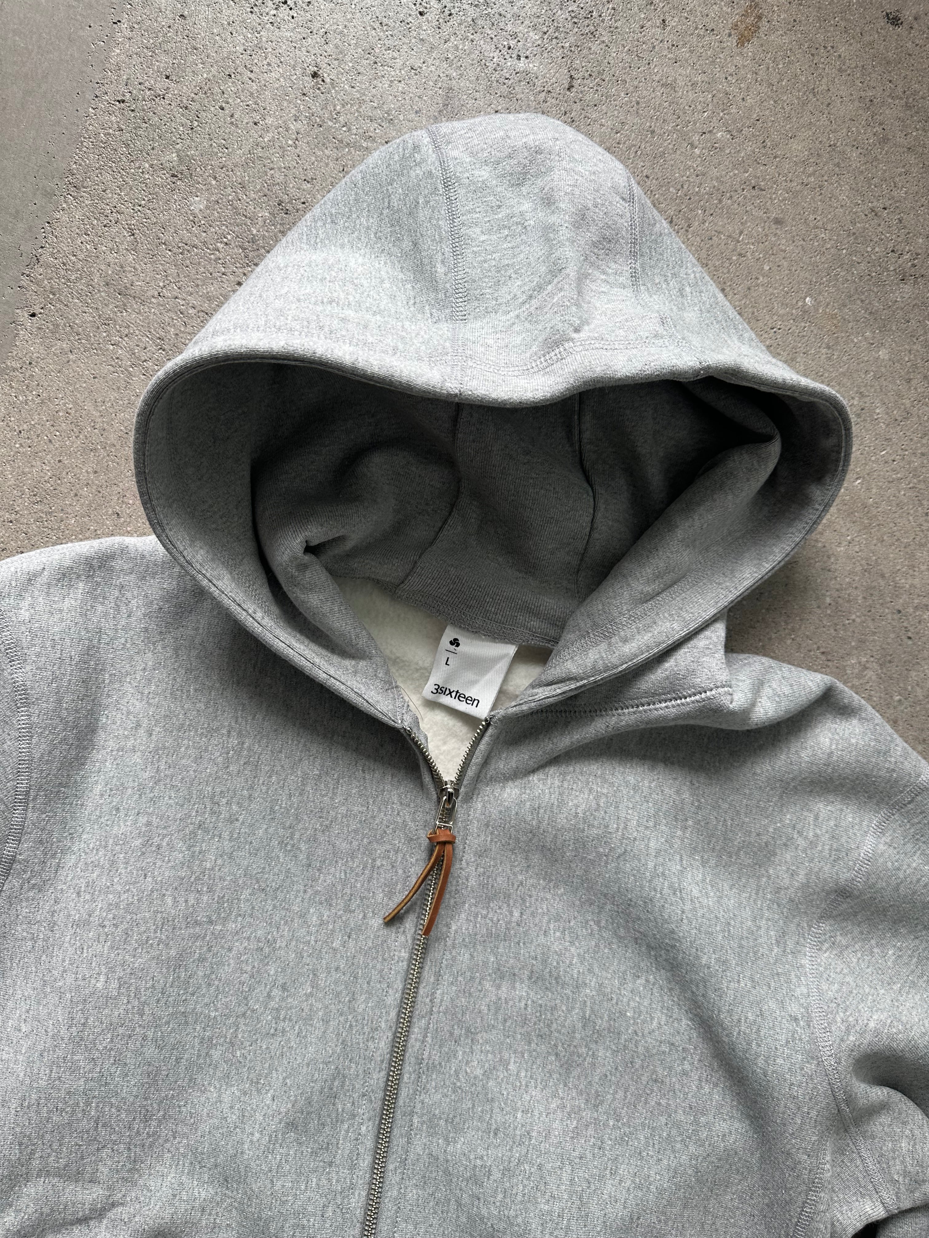 3sixteen - Heavyweight Zip Hoody - Grey - Image 7