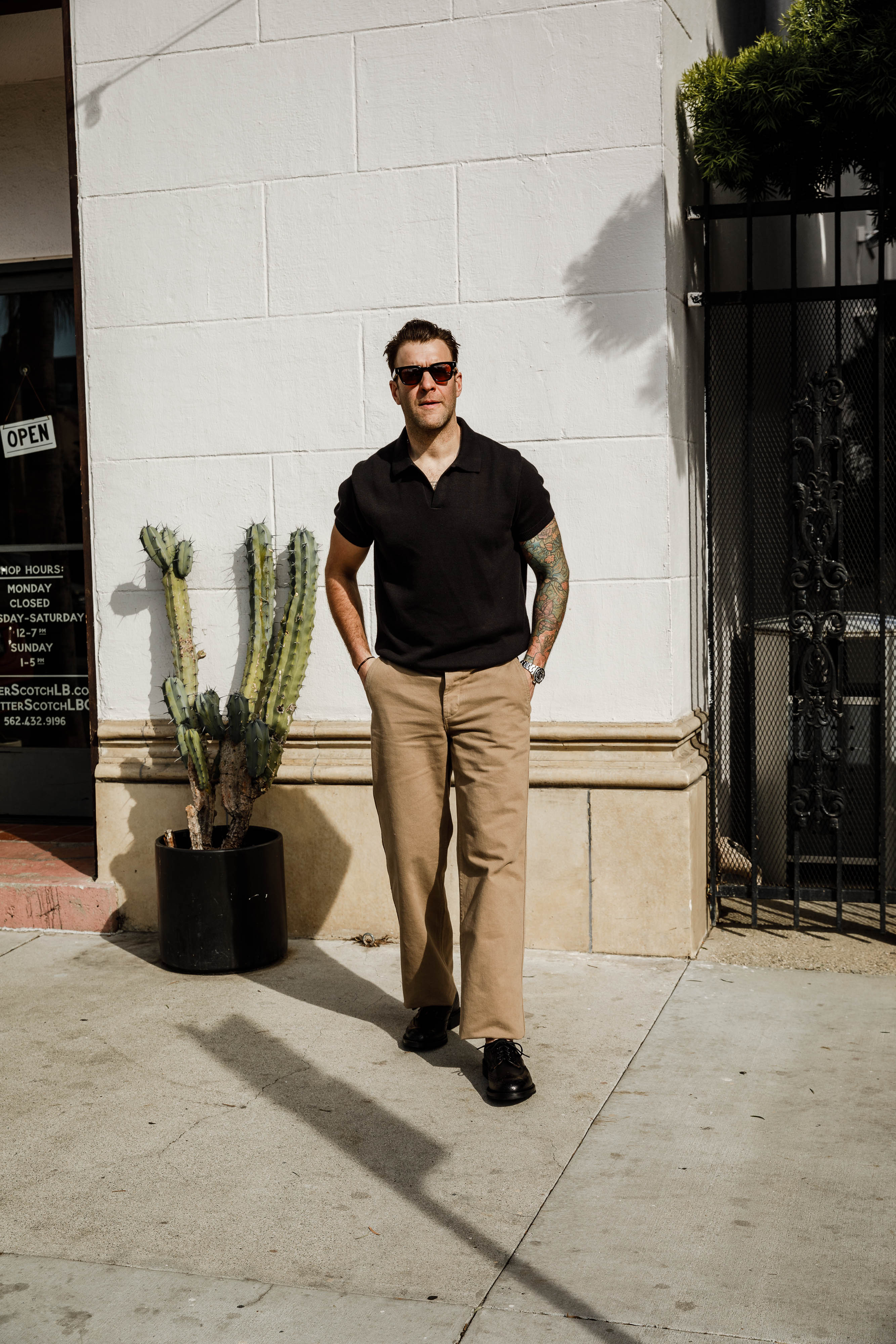 3sixteen - Knit Polo - Black Pima Cotton - Image 3