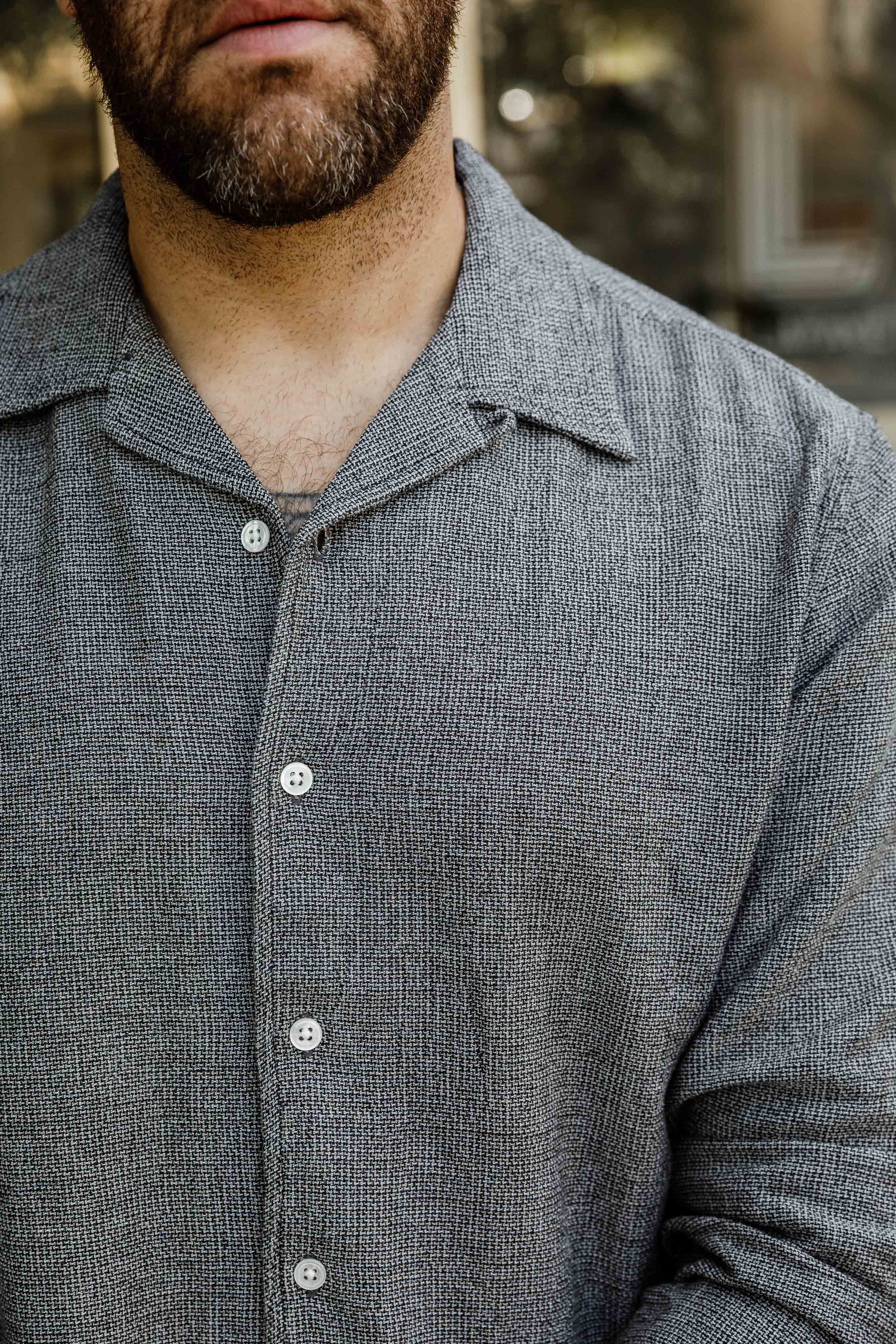 3sixteen - Loop Collar Shirt - Black Marled - Image 6