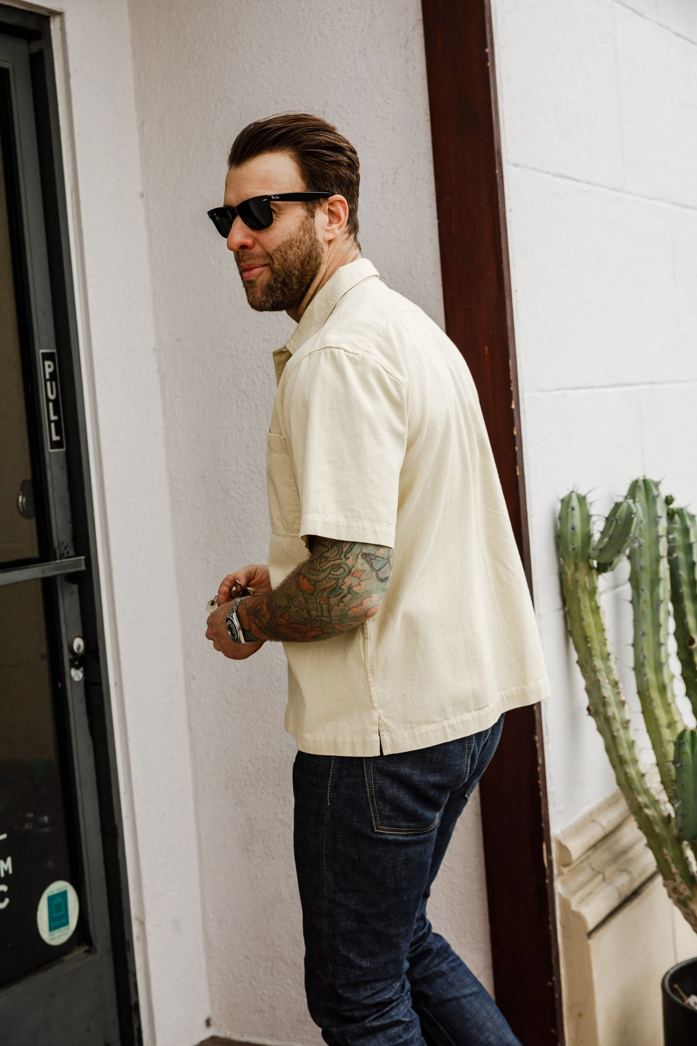 3sixteen - Short Sleeve Work Shirt - Ecru Twill - Image 10