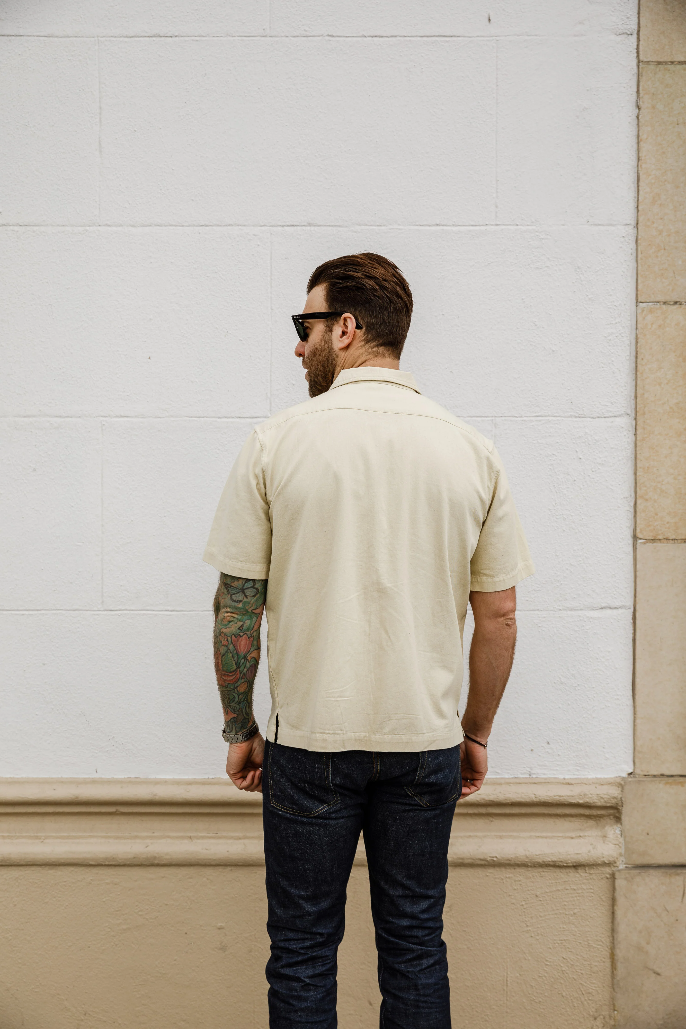 3sixteen - Short Sleeve Work Shirt - Ecru Twill - Image 4