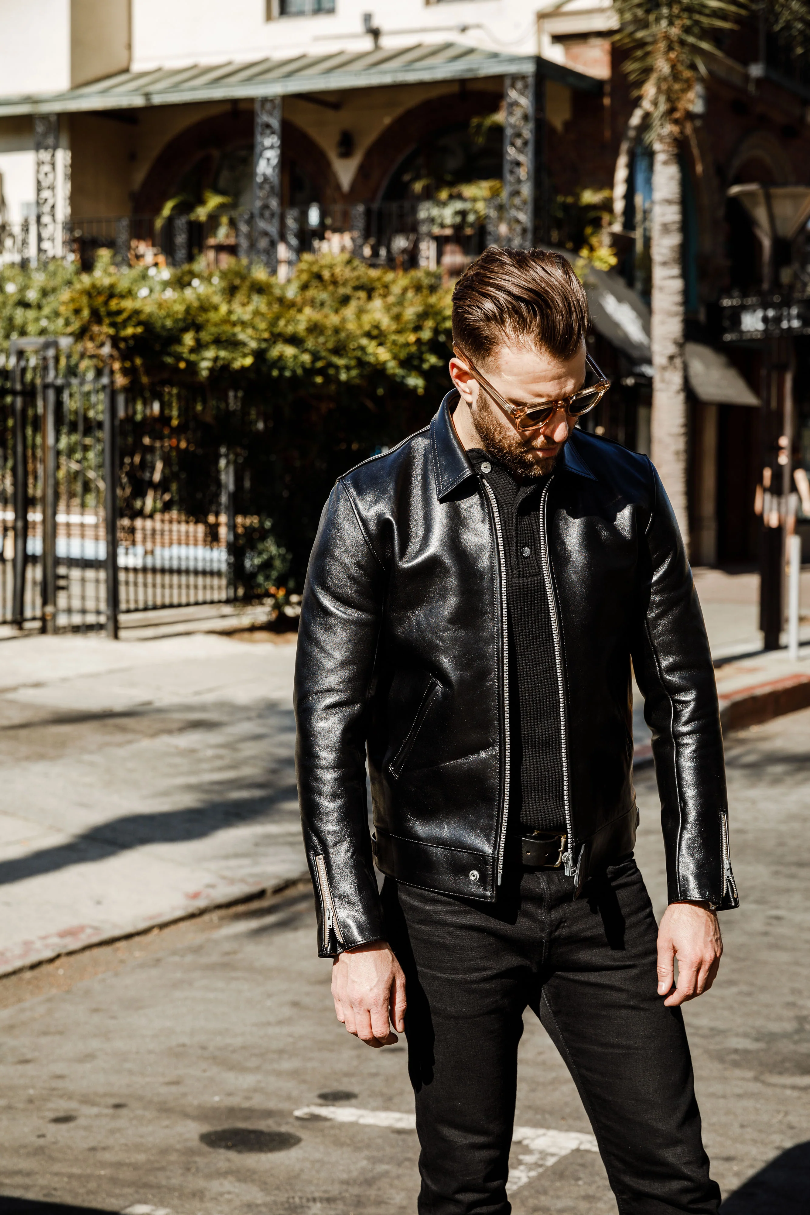 Addict Clothes - AD-01 Center Zip Jacket - Teacore Horsehide - Image 3