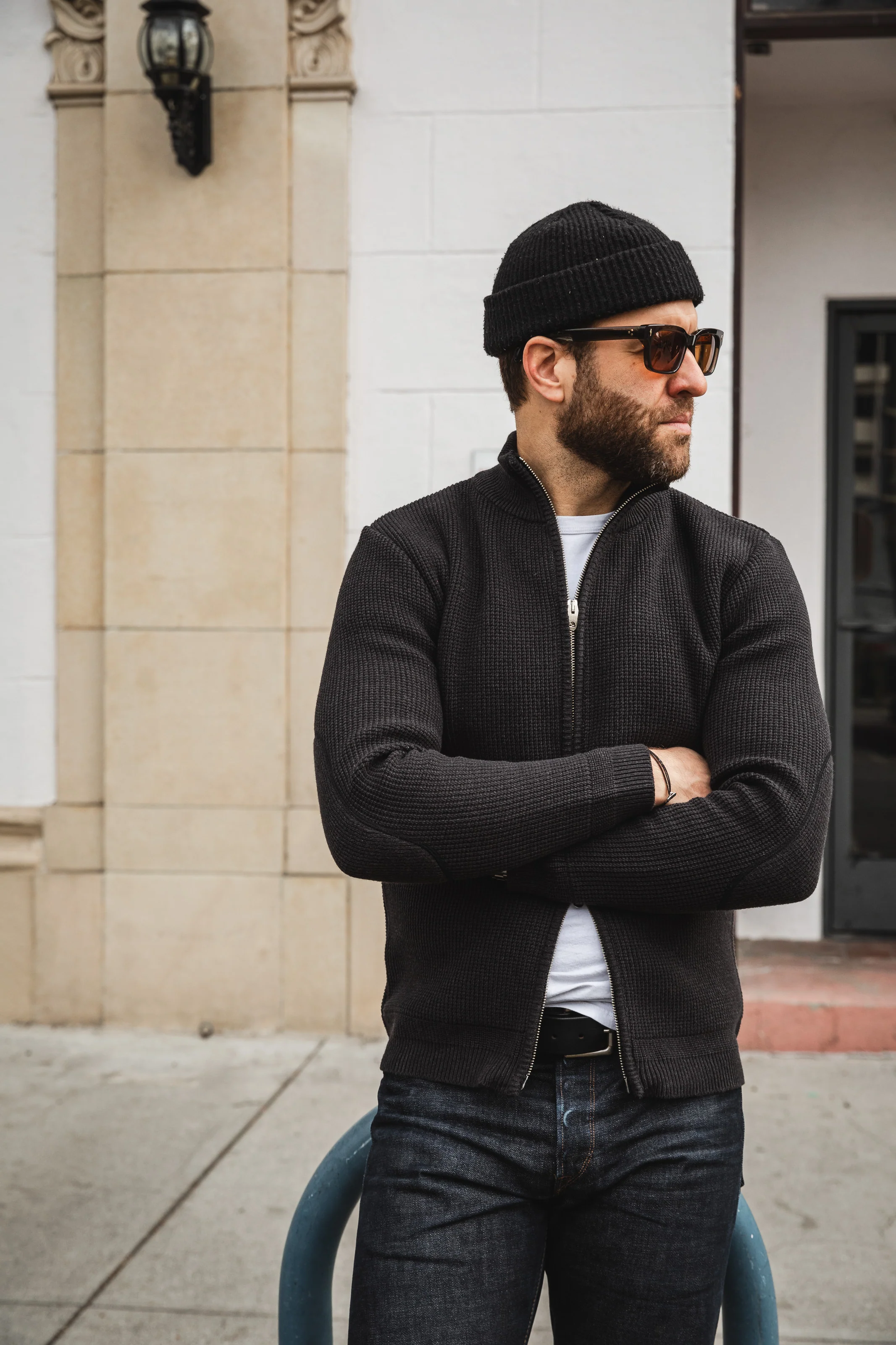 Addict Clothes - Cotton Waffle Drivers Knit - Black - Image 2