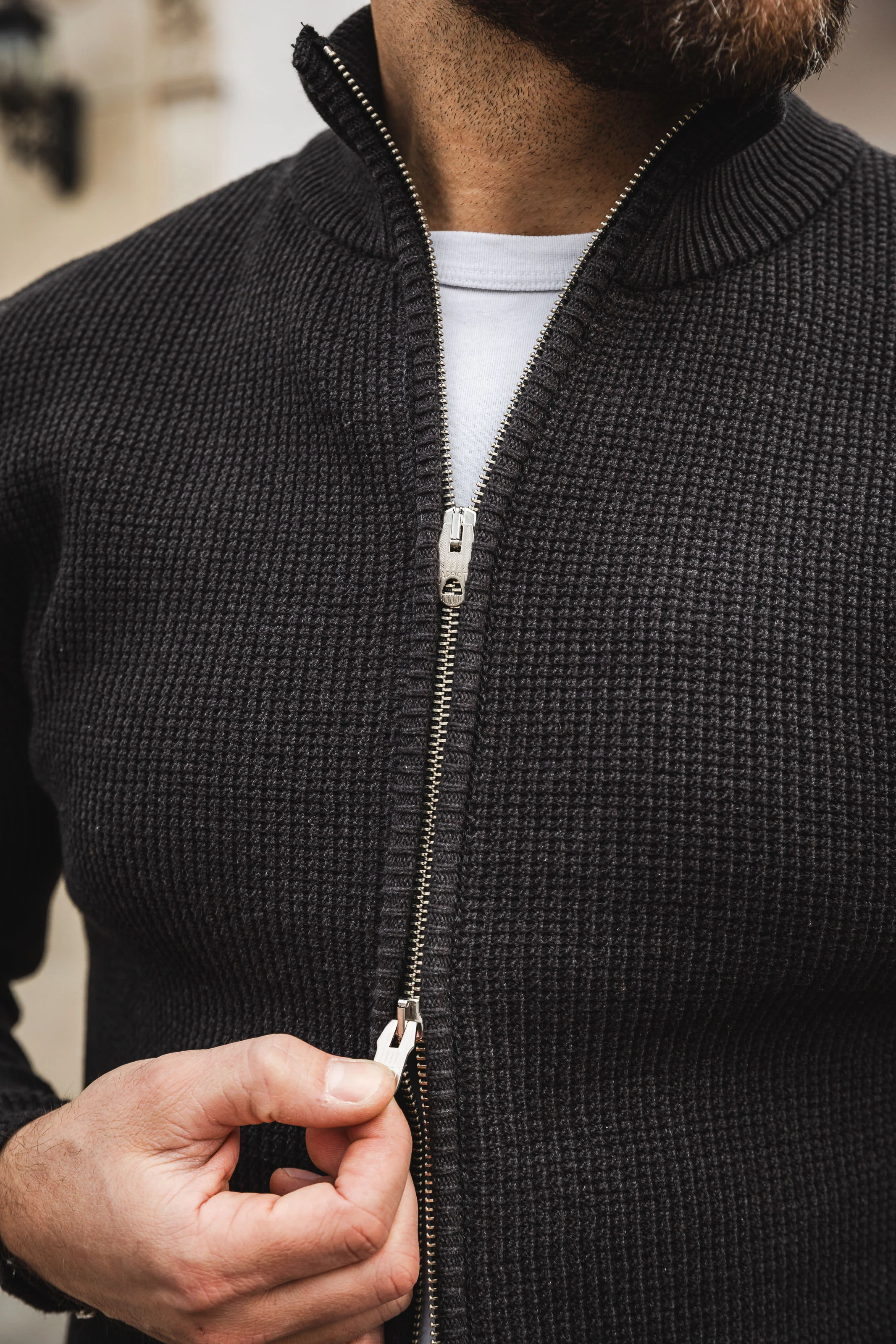 Addict Clothes - Cotton Waffle Drivers Knit - Black - Image 8