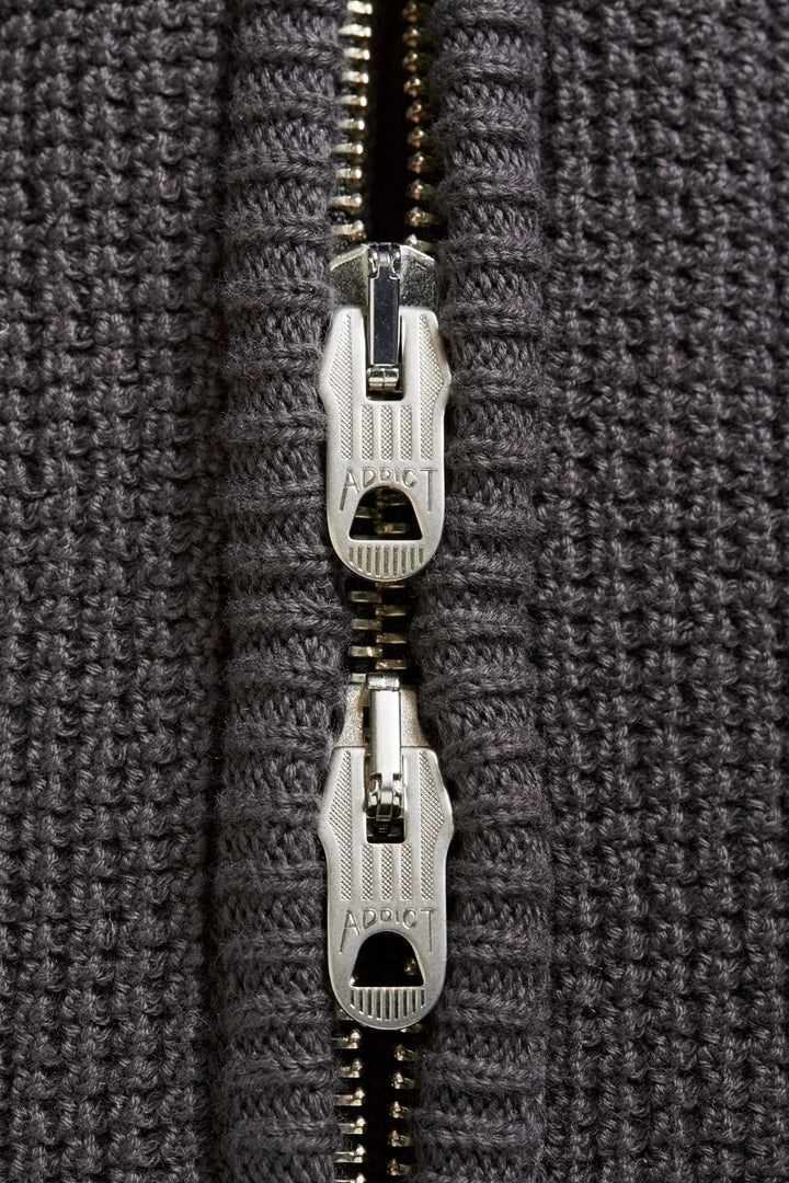 Addict Clothes - Cotton Waffle Drivers Knit - Charcoal Grey - Image 5