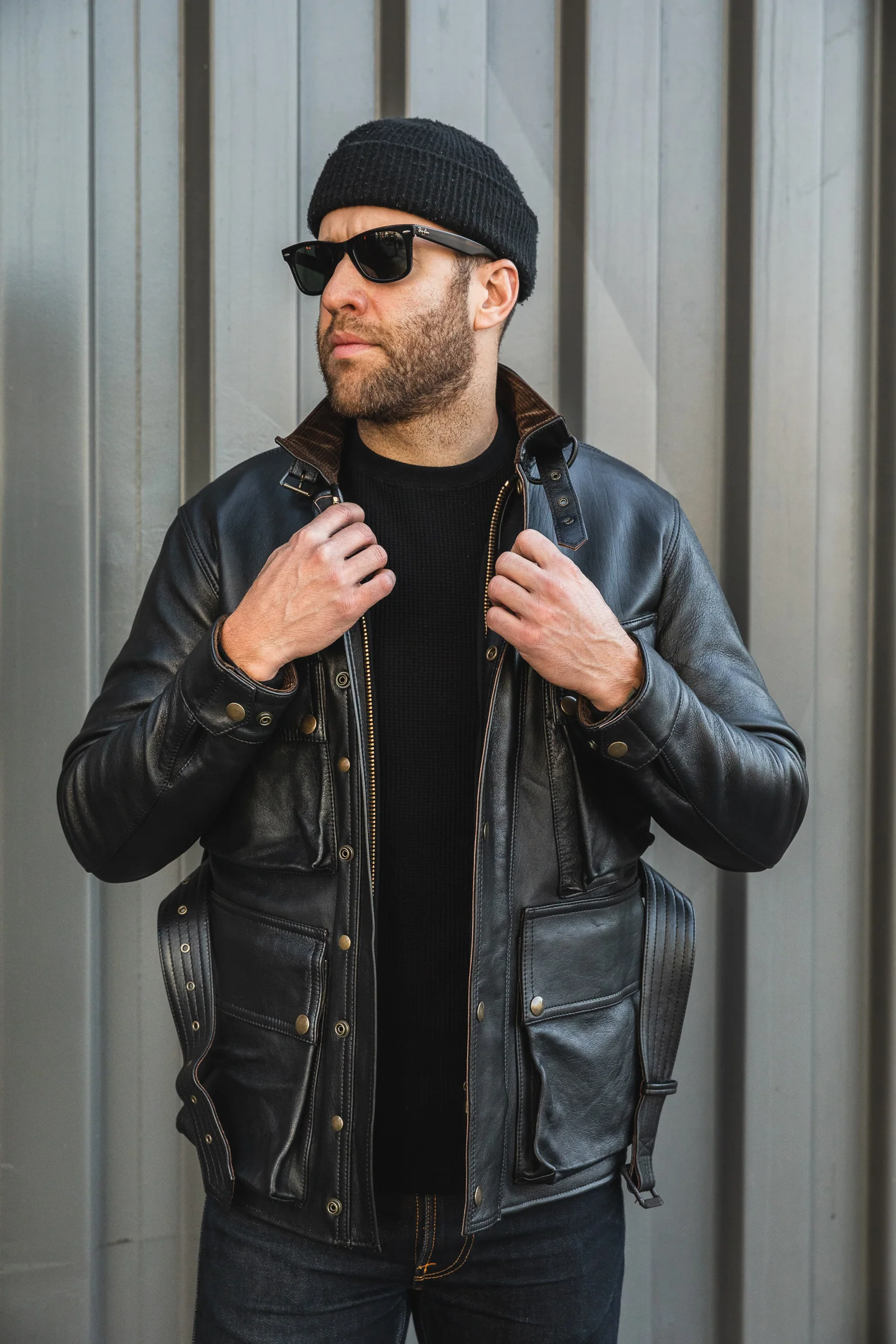 ADDICT Clothes - Heavy Weight Waffle Crew - Black - Image 6