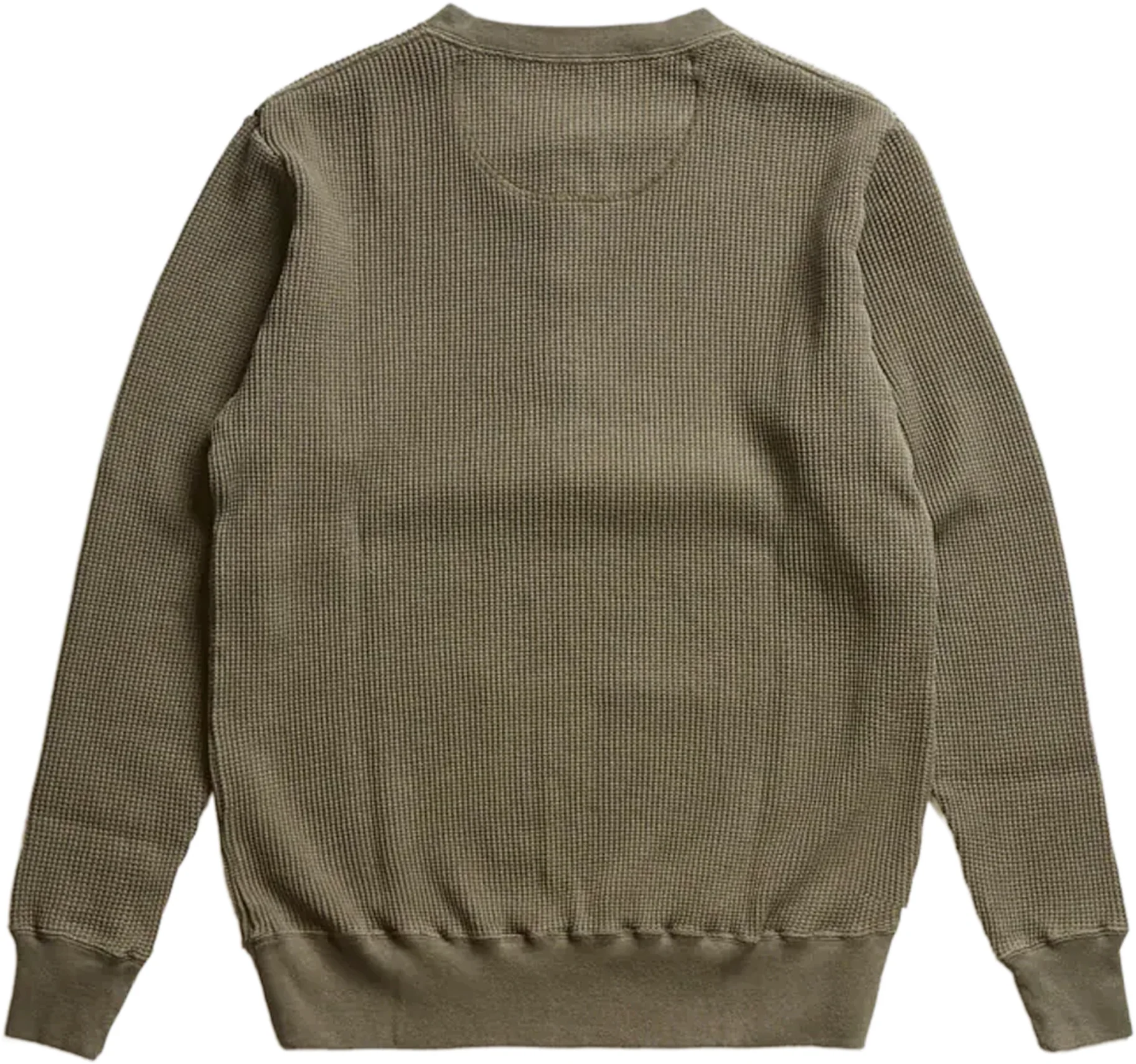Addict Clothes - Heavy Weight Waffle Henley - Army Green - Image 7