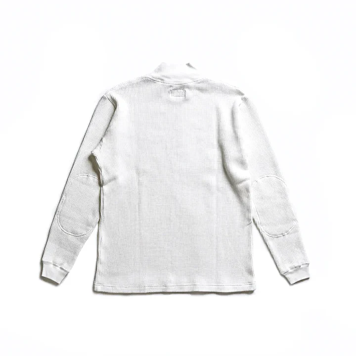 Addict Clothes - Heavy Weight Waffle Moc Neck Crew - Off White - Image 5