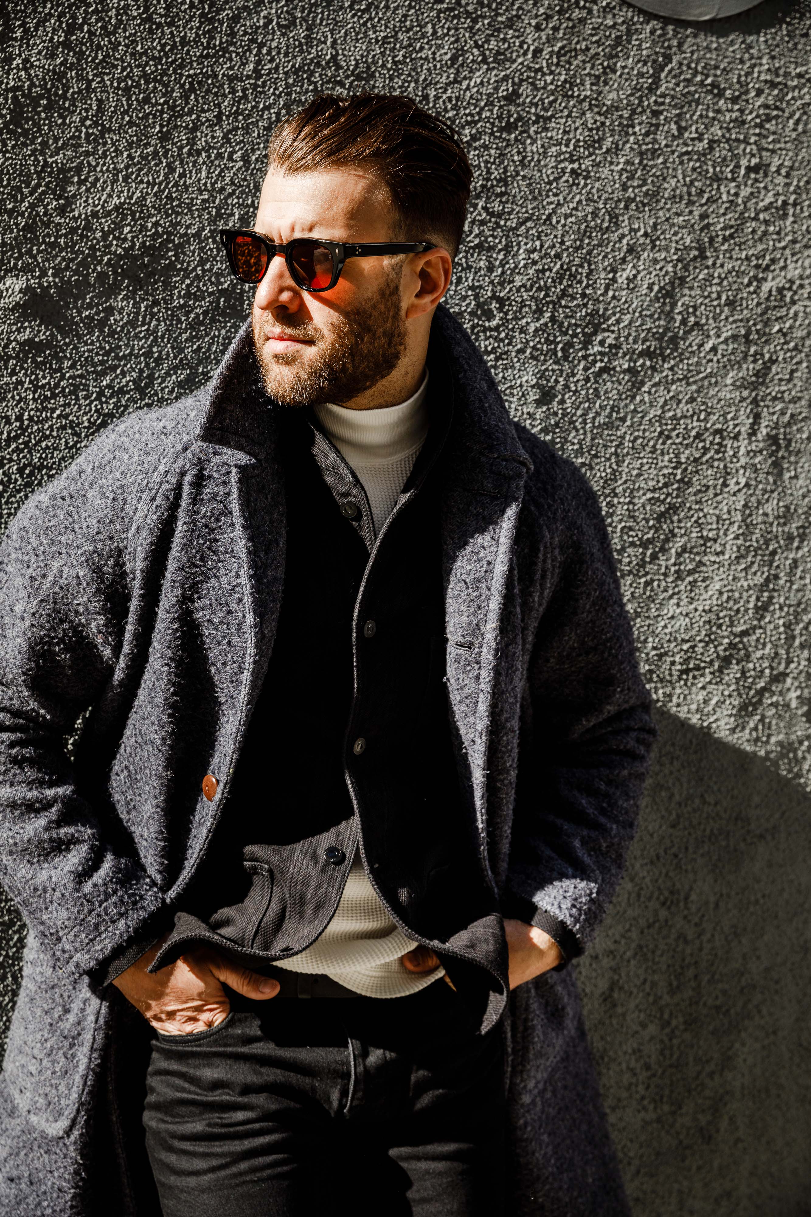 Addict Clothes - Heavy Weight Waffle Moc Neck Crew - Off White - Image 7