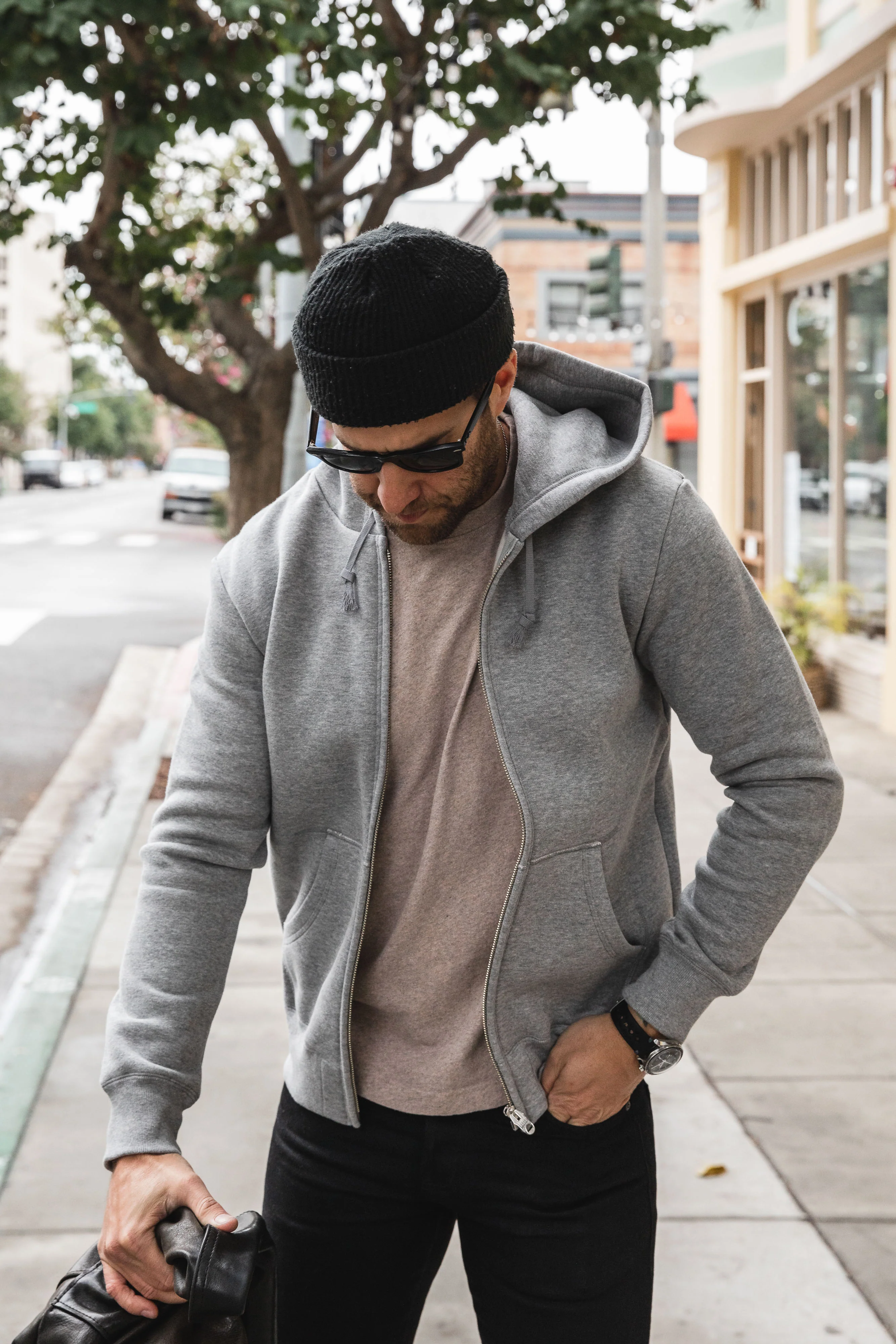 Addict Clothes - Heavy Weight Zip Up - Light Grey - Image 3