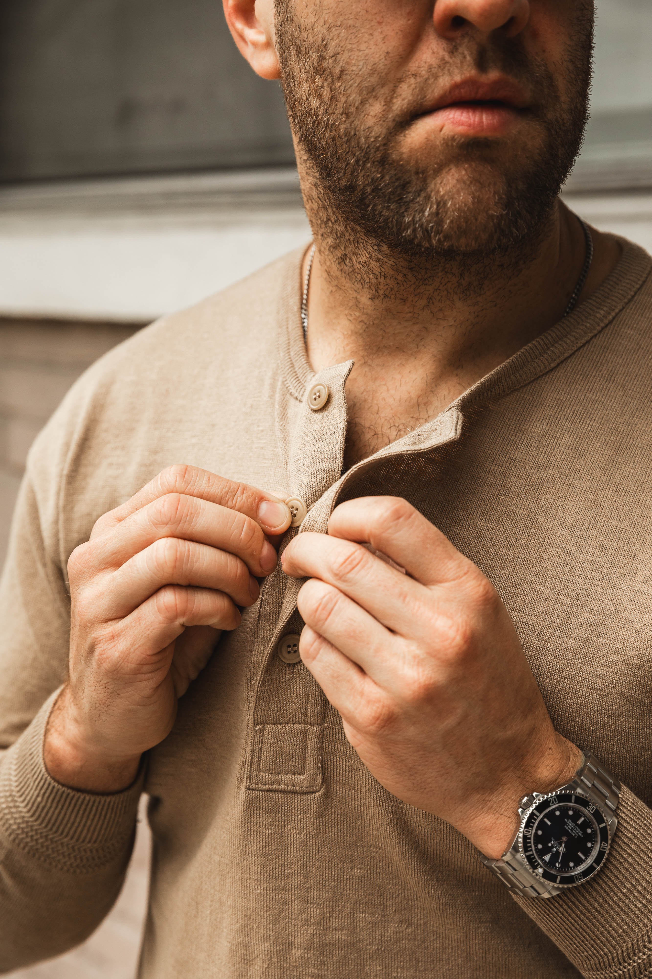 Addict Clothes - Henry Henley - Smoke Beige - Image 7