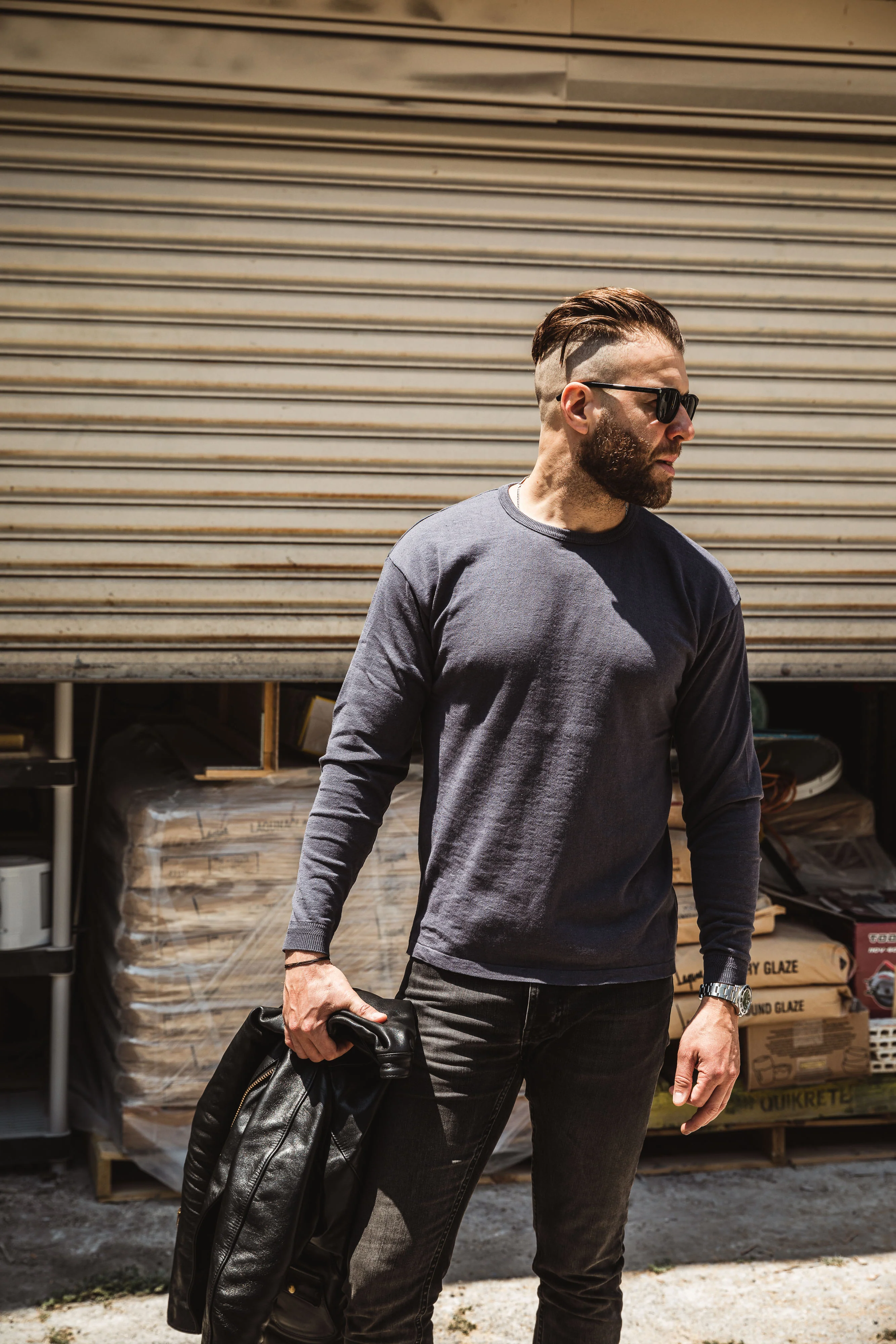 Addict Clothes - Knit Long Sleeve Crew Neck - Dark Grey - Image 3