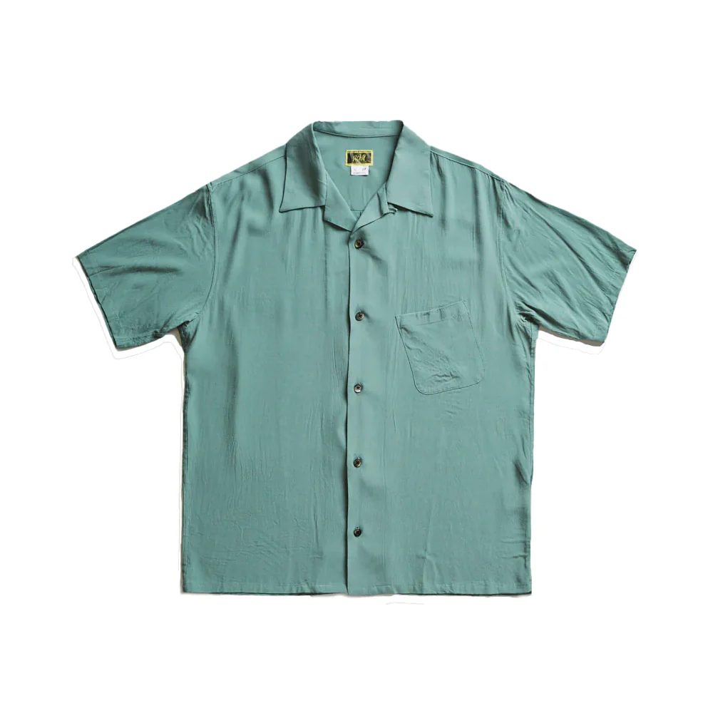 ADDICT Clothes - Open Collar Slant Pocket Shirt - Sea Foam Green
