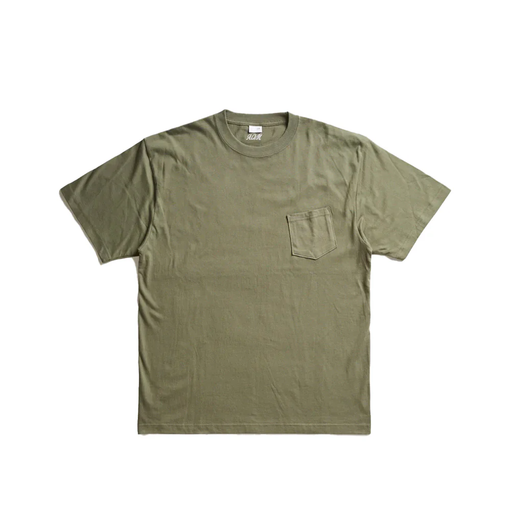 Addict Clothes - Slanted Pocket Tee - Faded Green (Logo'd) - Image 2