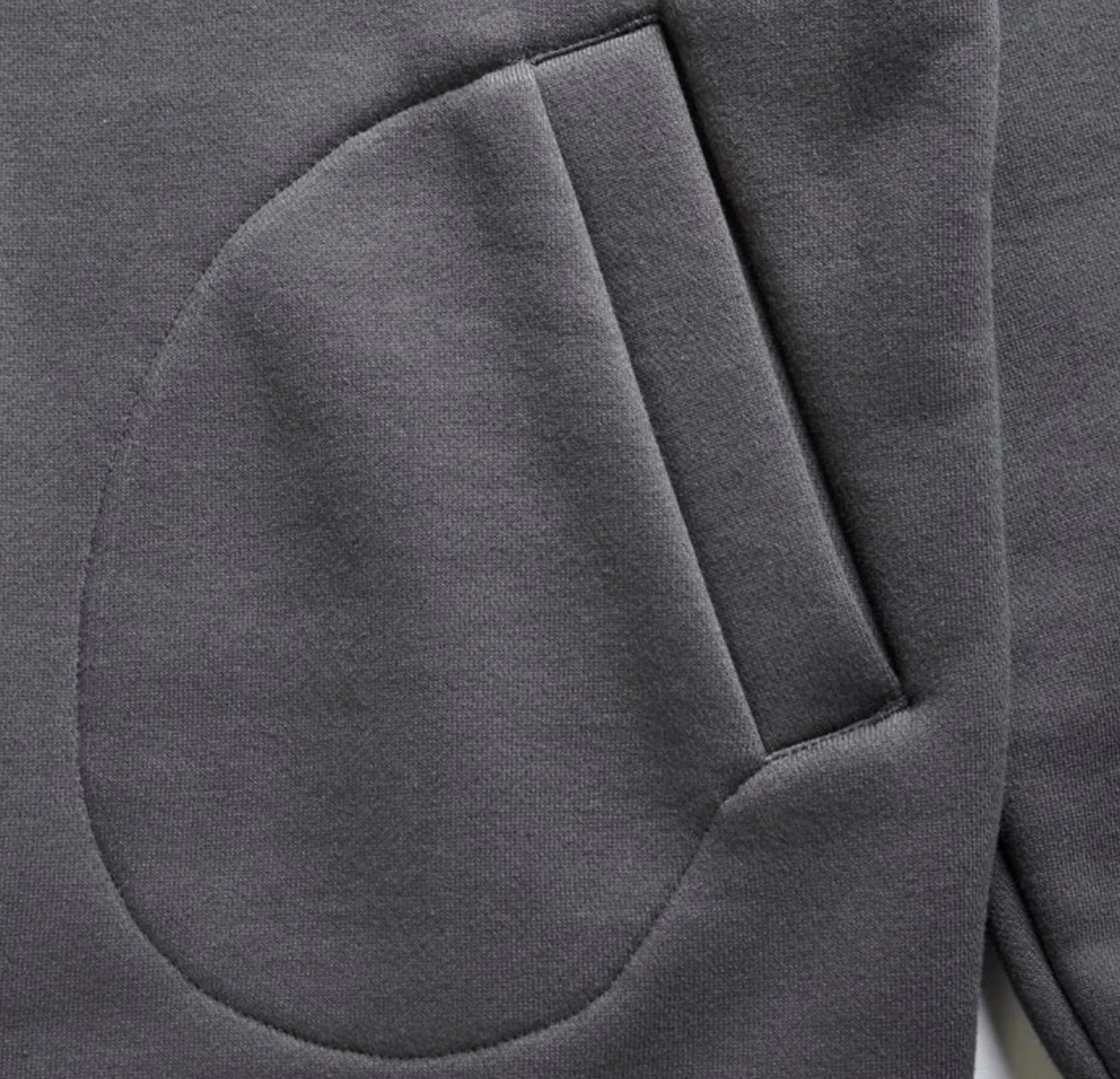 Addict Clothes - Unusual Pocket Fleece Hoodie - Charcoal Grey - Image 8
