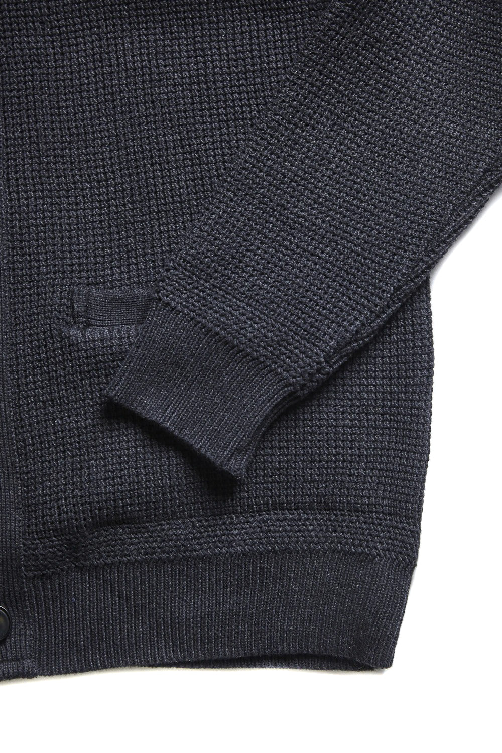 Addict Clothes - Waffle Knit Cotton Cardigan - Black - Image 5