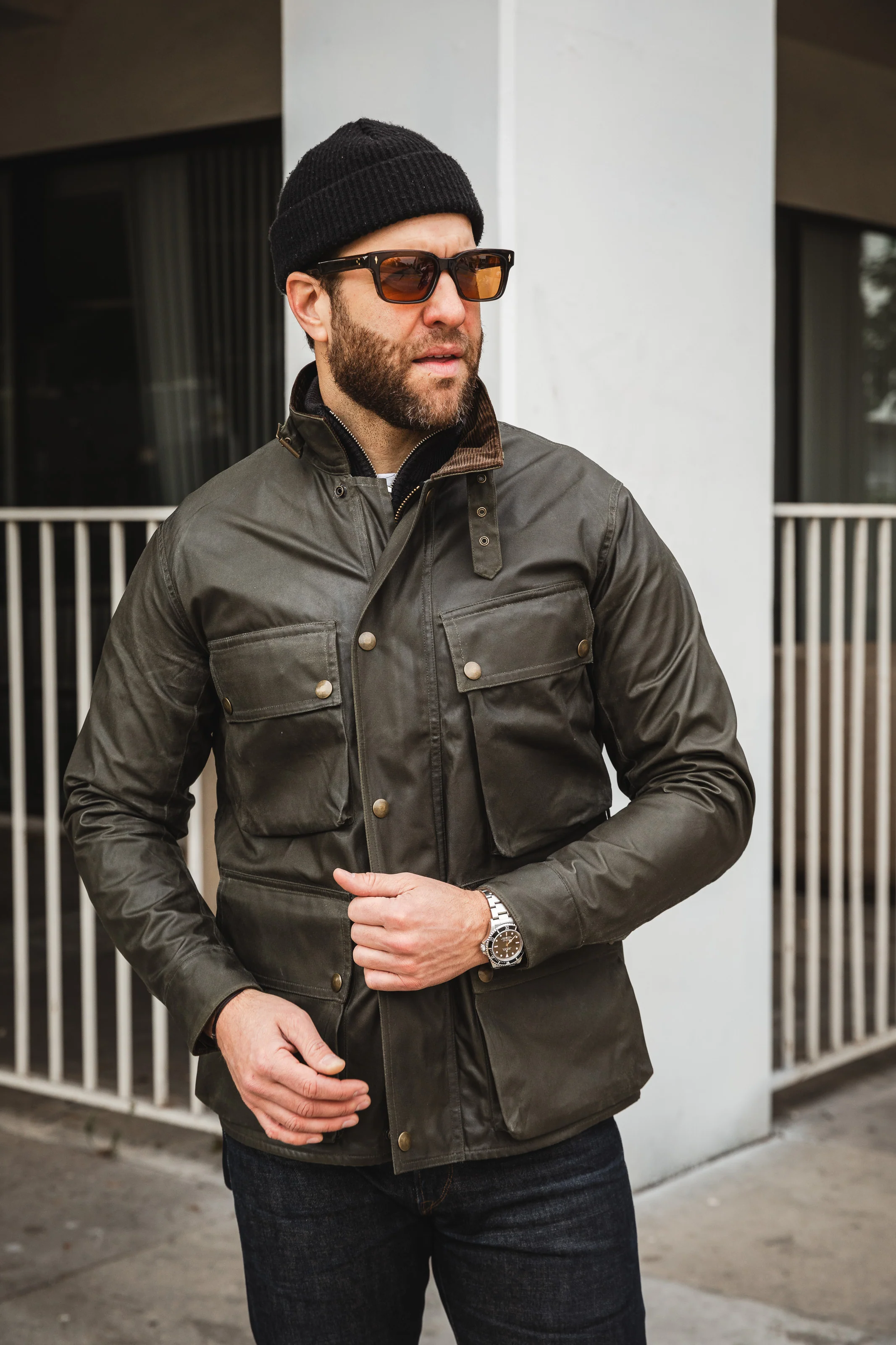 Addict Clothes - Waxed BMC Jacket - Olive - Image 11