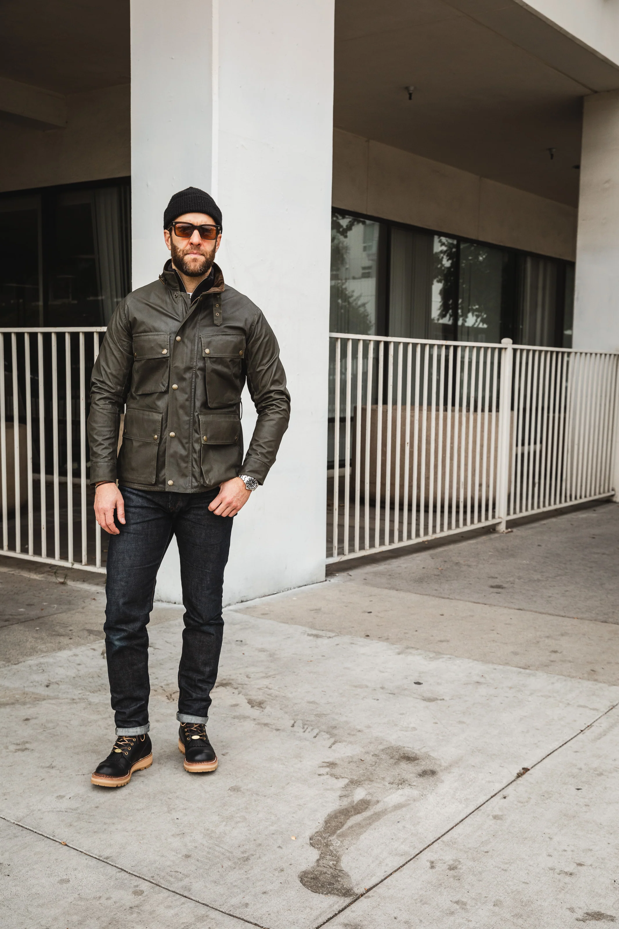 Addict Clothes - Waxed BMC Jacket - Olive - Image 3