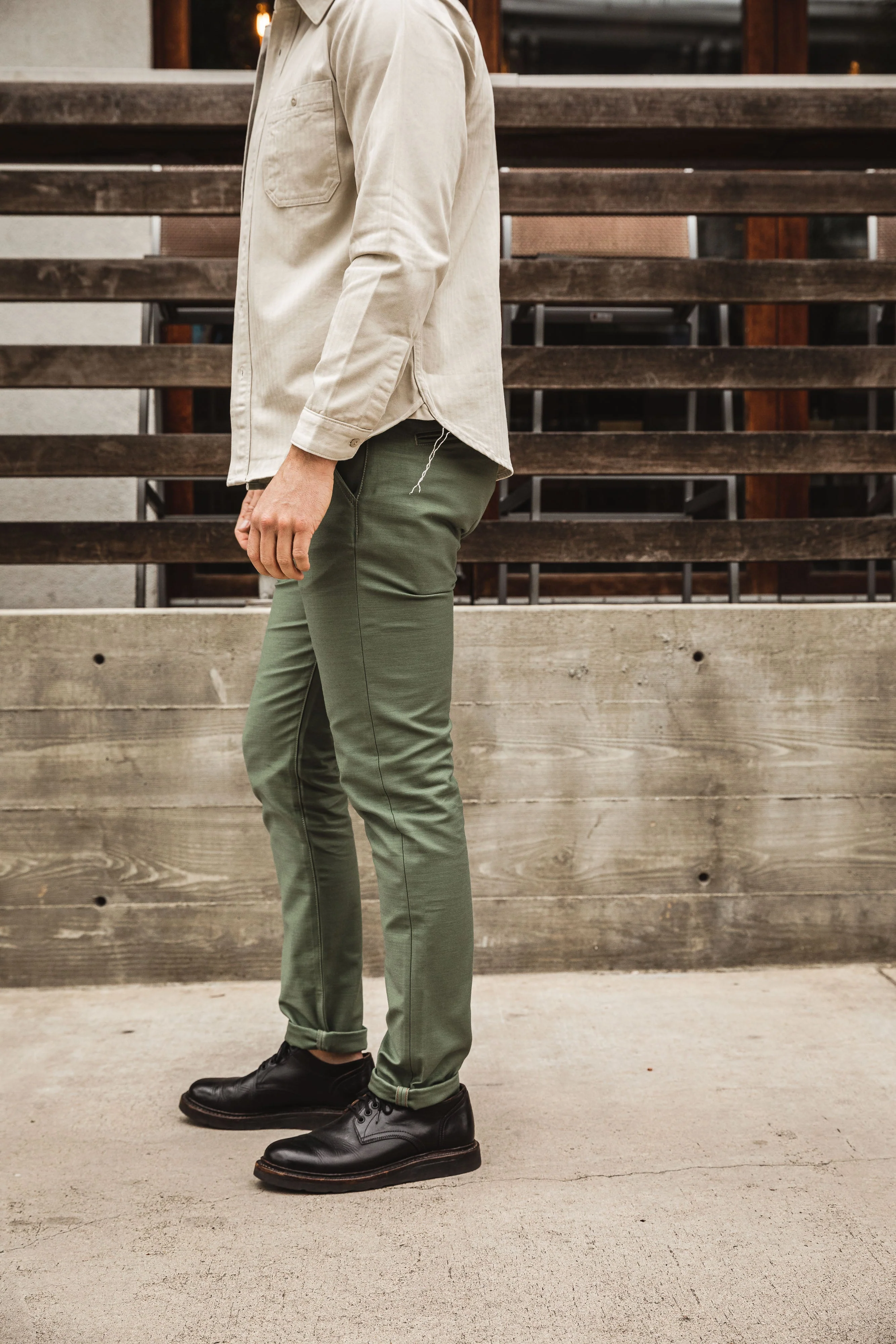Benzak Denim Developers - BC-01 - TAPERED CHINO - 10 oz. Army Green Military Twill - Image 7