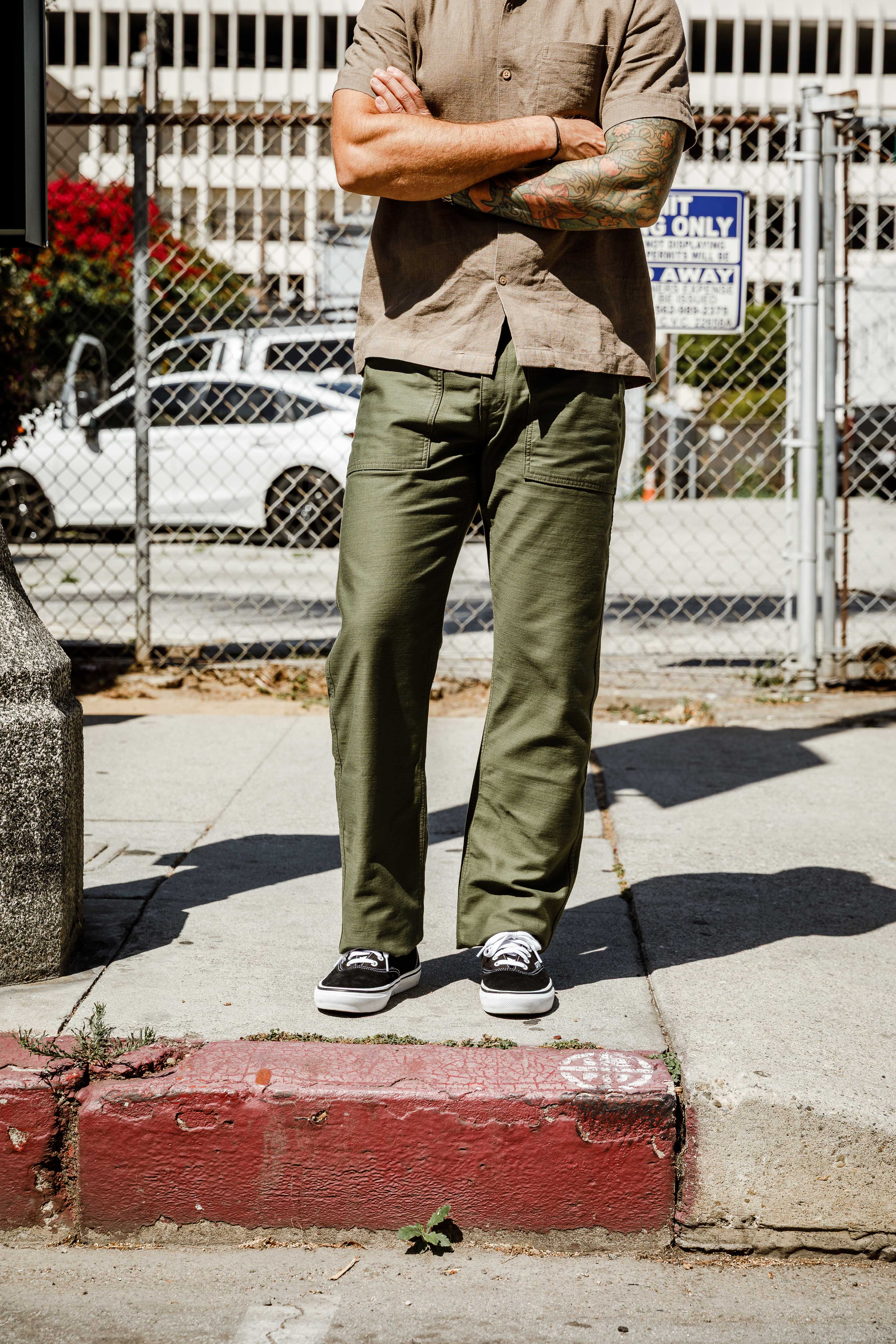 Benzak Denim Developers - BP-07 Loose Fatigue Pant - 10oz Olive Drab Military Twill - Image 4