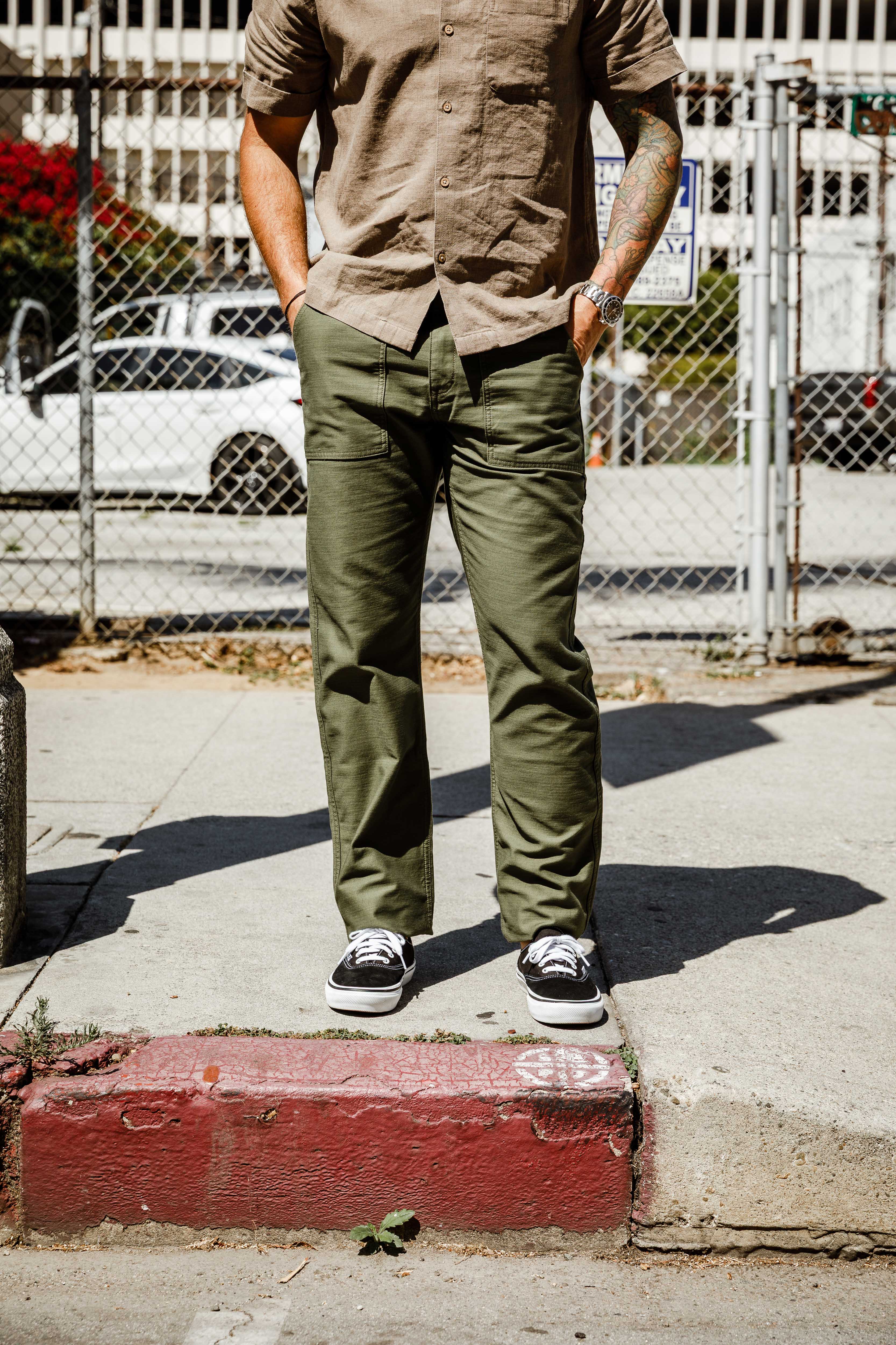 Benzak Denim Developers - BP-07 Loose Fatigue Pant - 10oz Olive Drab Military Twill - Image 6
