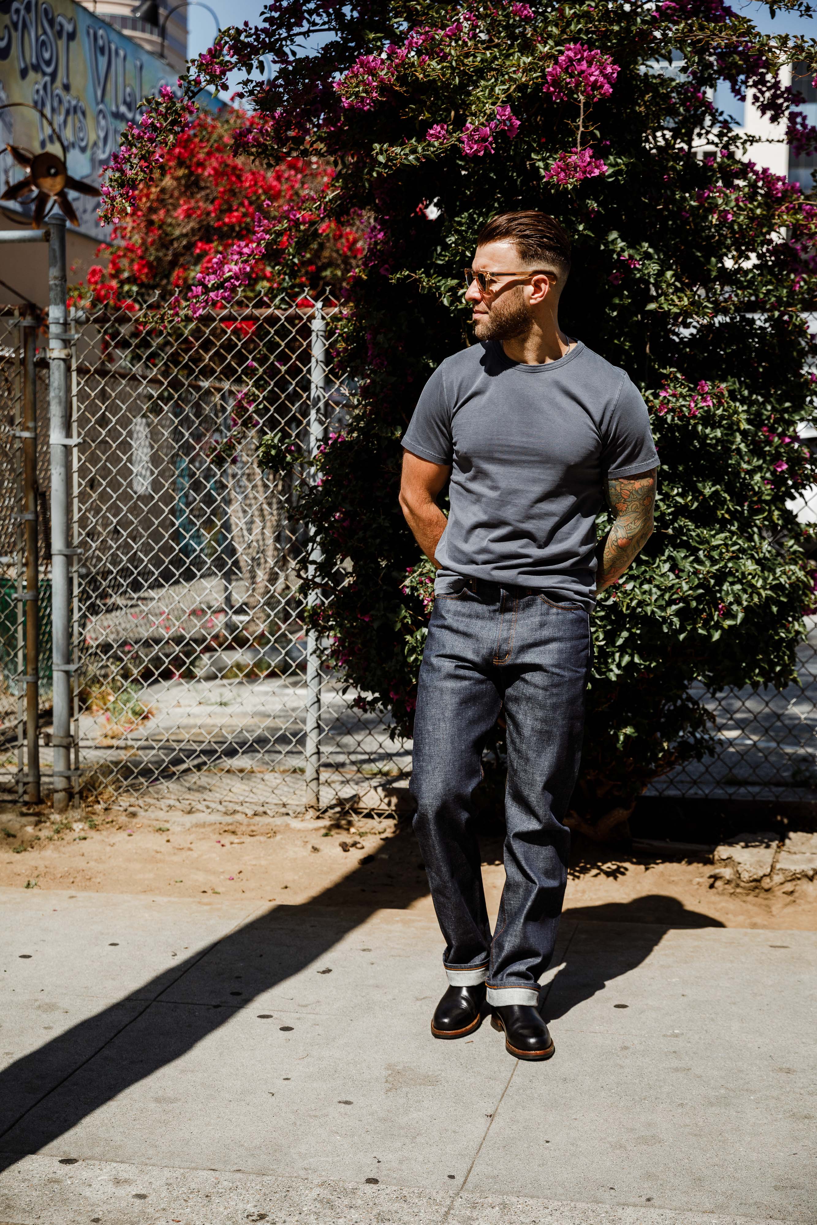 Benzak Denim Developers - BT-08 Classic Tee - Regal Blue - Image 4