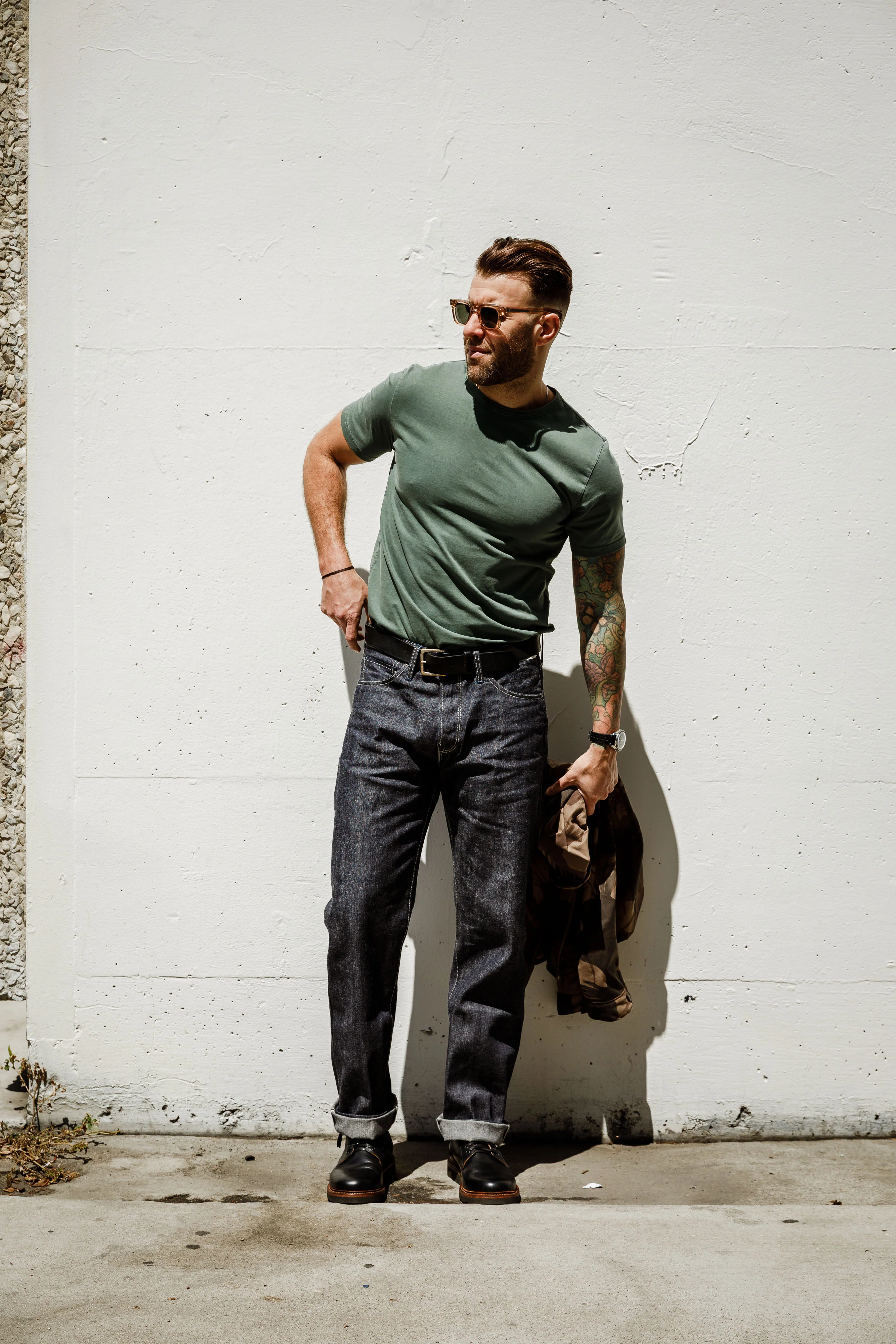 Benzak Denim Developers - BT-08 Classic Tee - Sage Green - Image 4