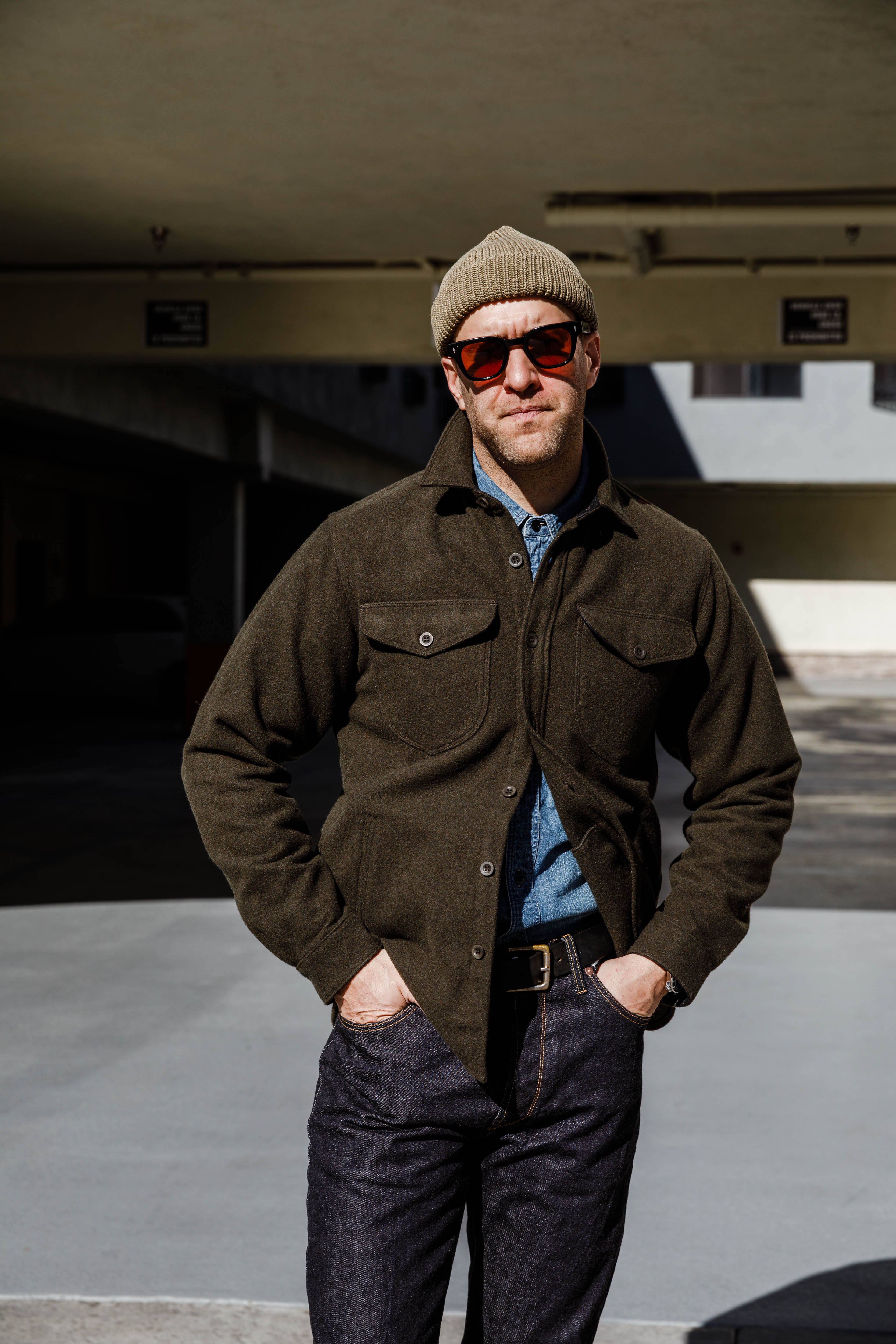 Benzak Denim Developers - CPO OverShirt - 14oz Forest Green Wool Mosser - Image 2