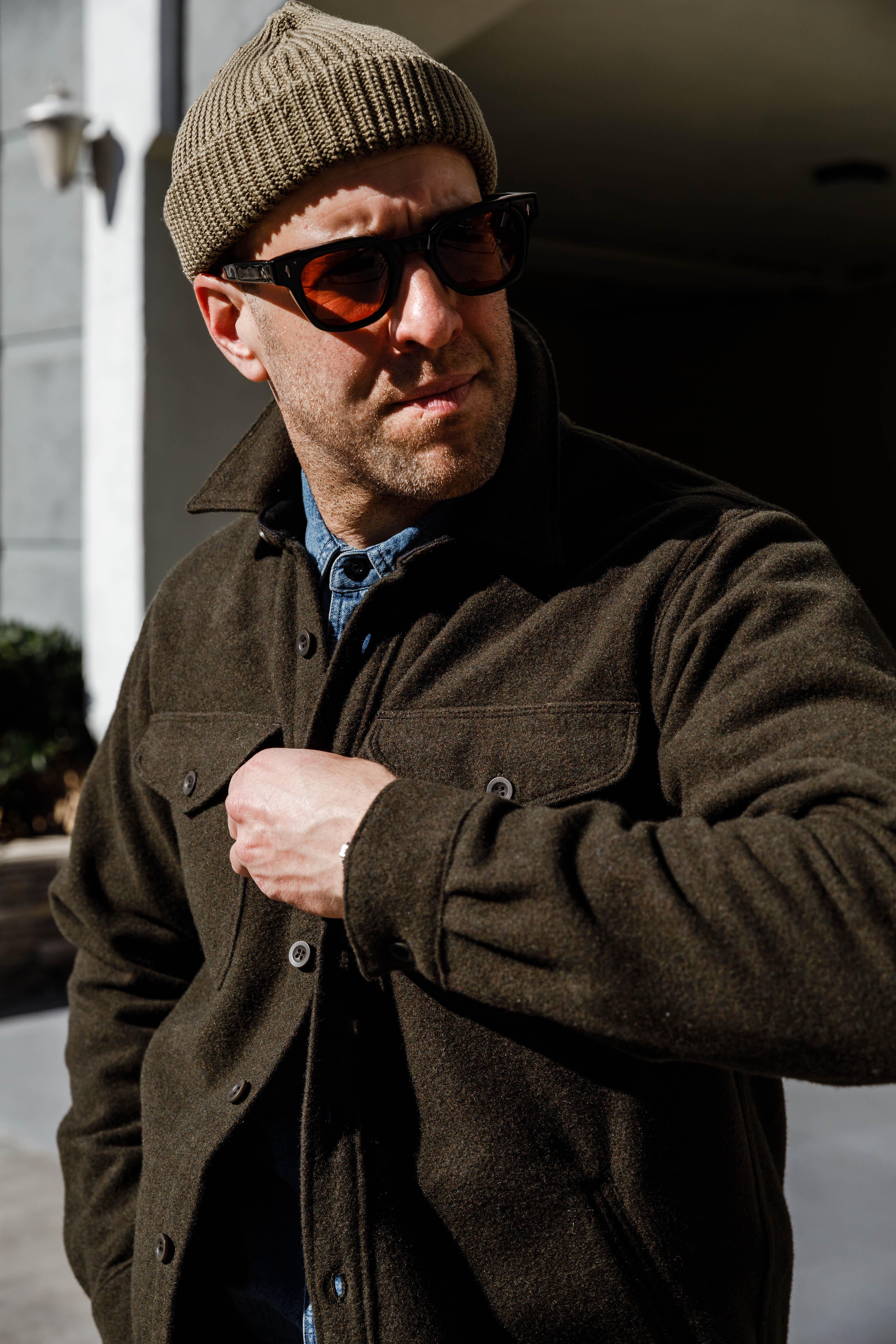 Benzak Denim Developers - CPO OverShirt - 14oz Forest Green Wool Mosser - Image 4