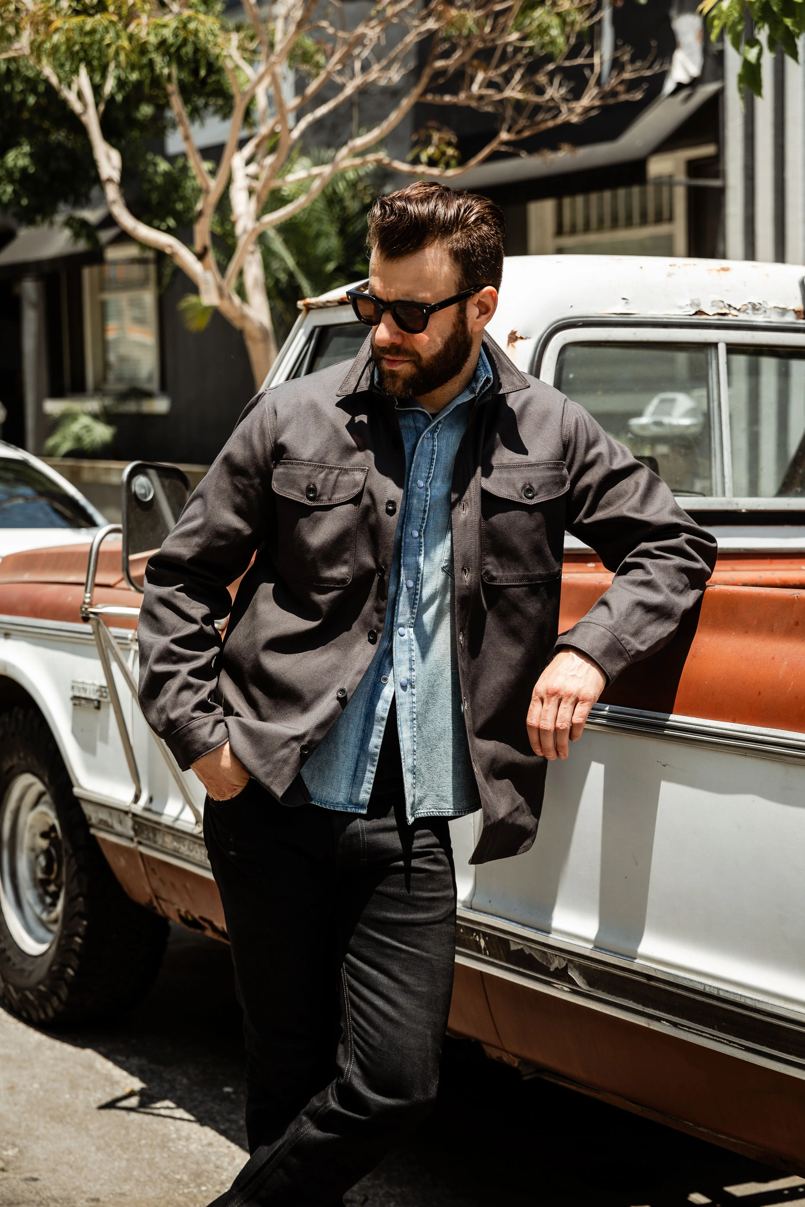 Benzak Denim Developers - Scout Overshirt - 9oz Slate Selvedge Duck Canvas - Image 3