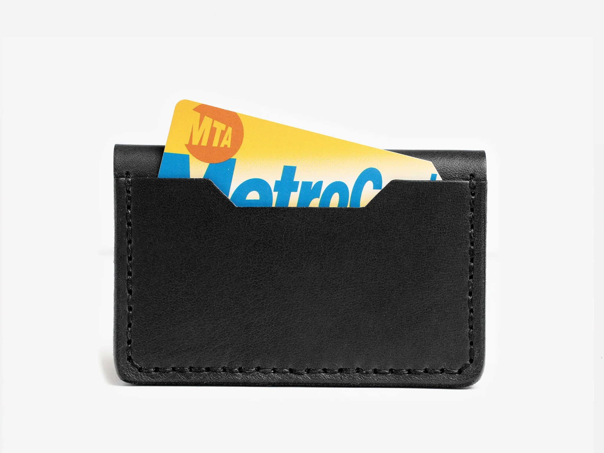 Billykirk - Leather Bi-Fold Card Case - Black - Image 3