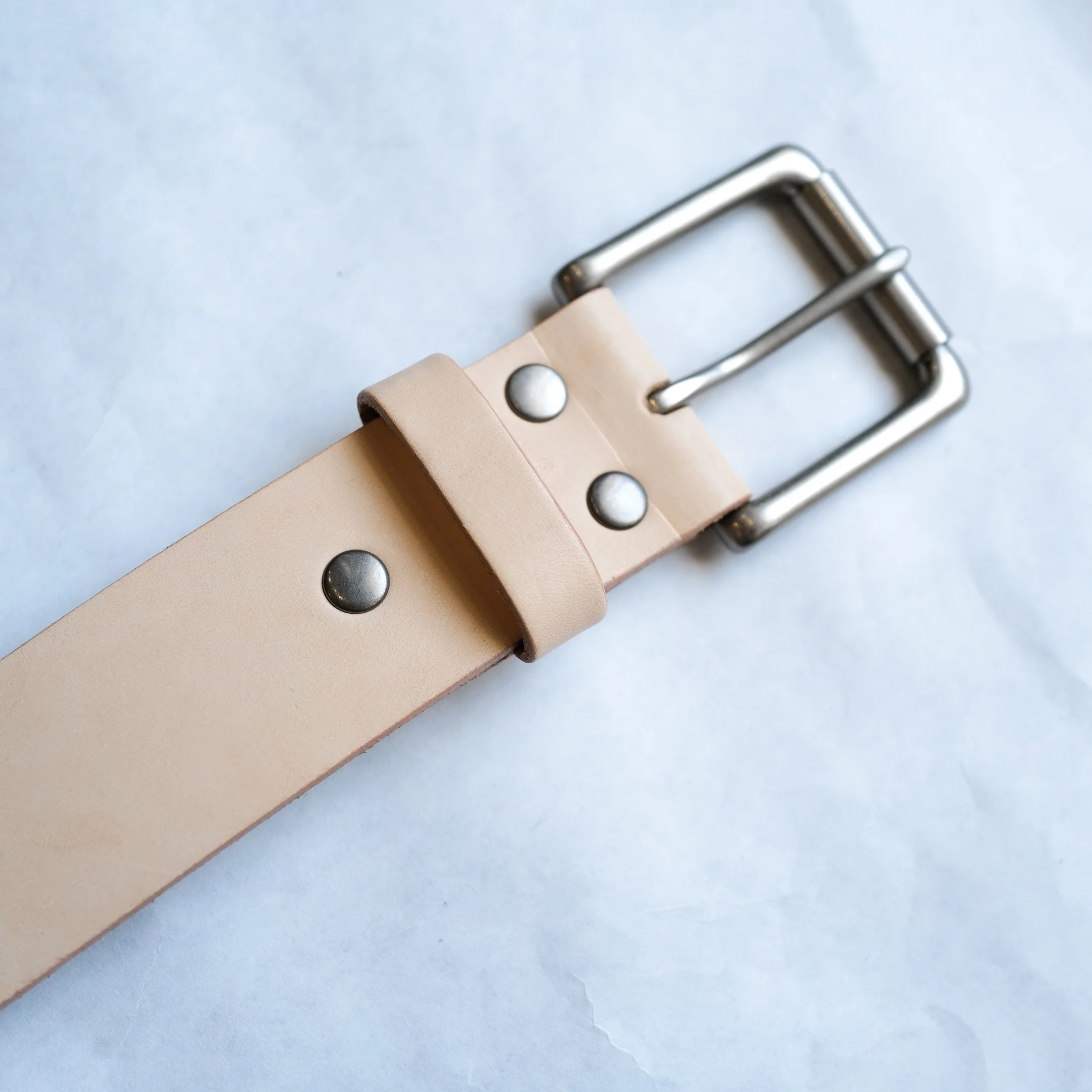 ButterScotch - 1.5" Roller Bar Belt - Natural & Nickel - Image 4