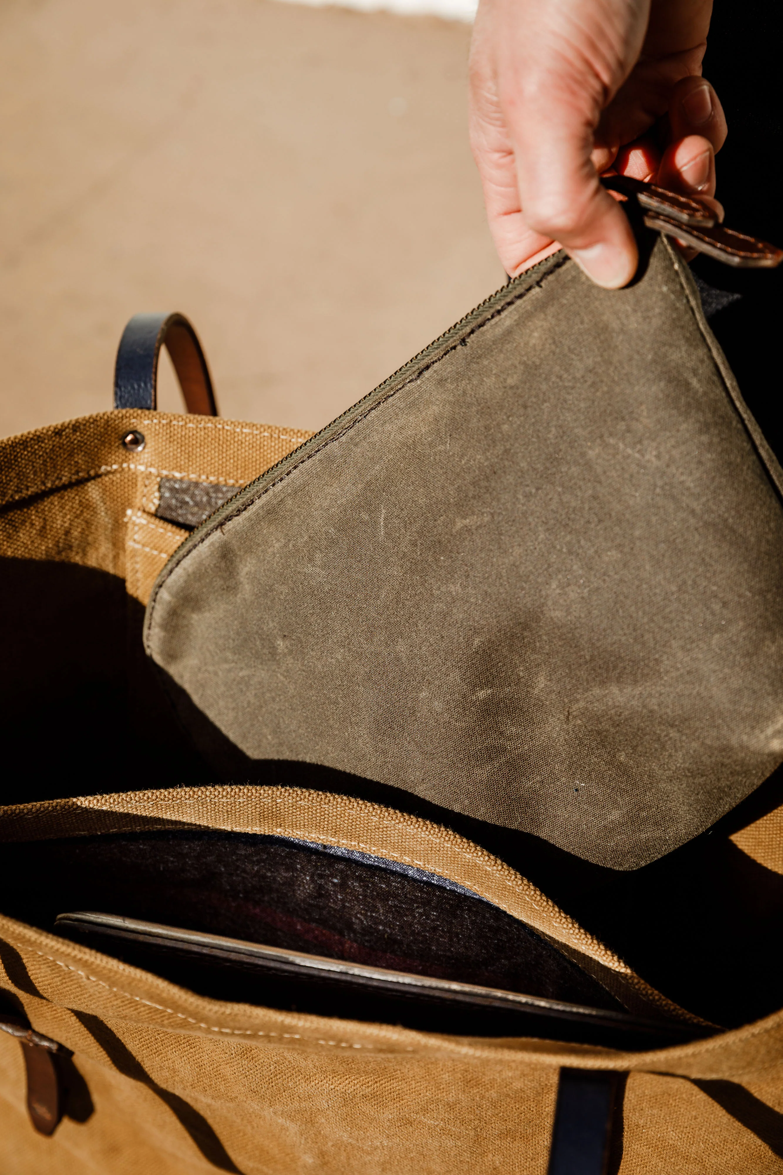 ButterScotch - Carryall Case - Waxed Olive Canvas - Image 2