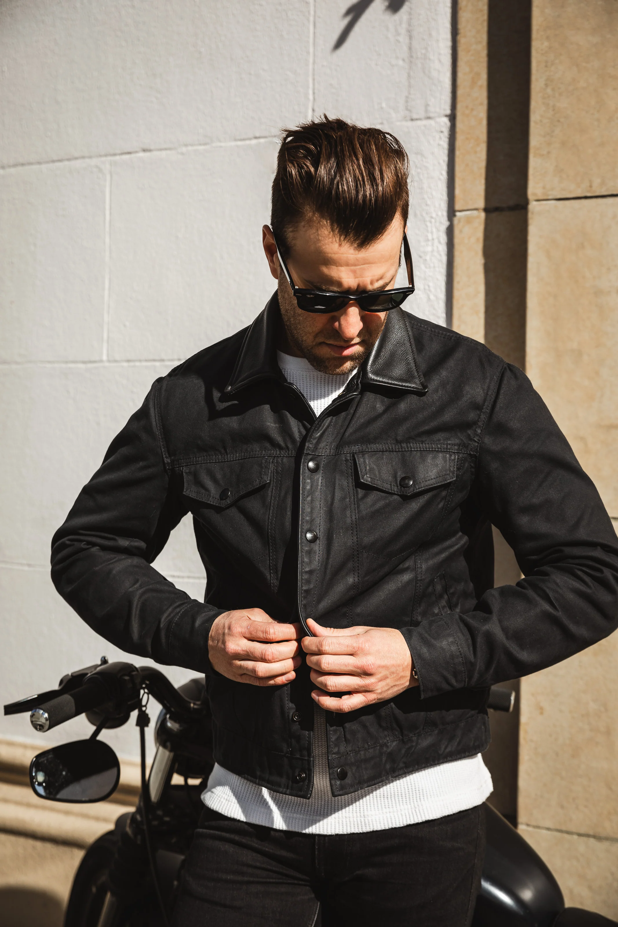 ButterScotch x Vanson - Territory Jacket - Black Waxed Canvas - Image 13